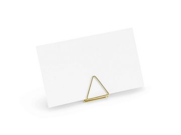 partydeco Tischkartenhalter, Tischkartenhalter Dreieck 2,3cm Metall gold, 10 Stück