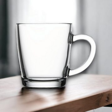 Pasabahce Gläser-Set Trinkgläser, Teeglas mit Henkel Basic 6er Set, Glas
