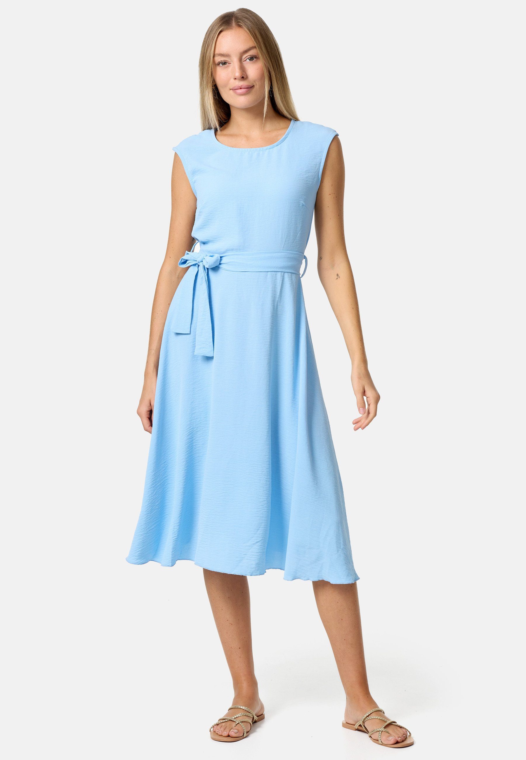Rayshyne Midikleid PM-26 (Ärmelloses Sommerkleid Dress mit Bindeband in Ein günstig online kaufen
