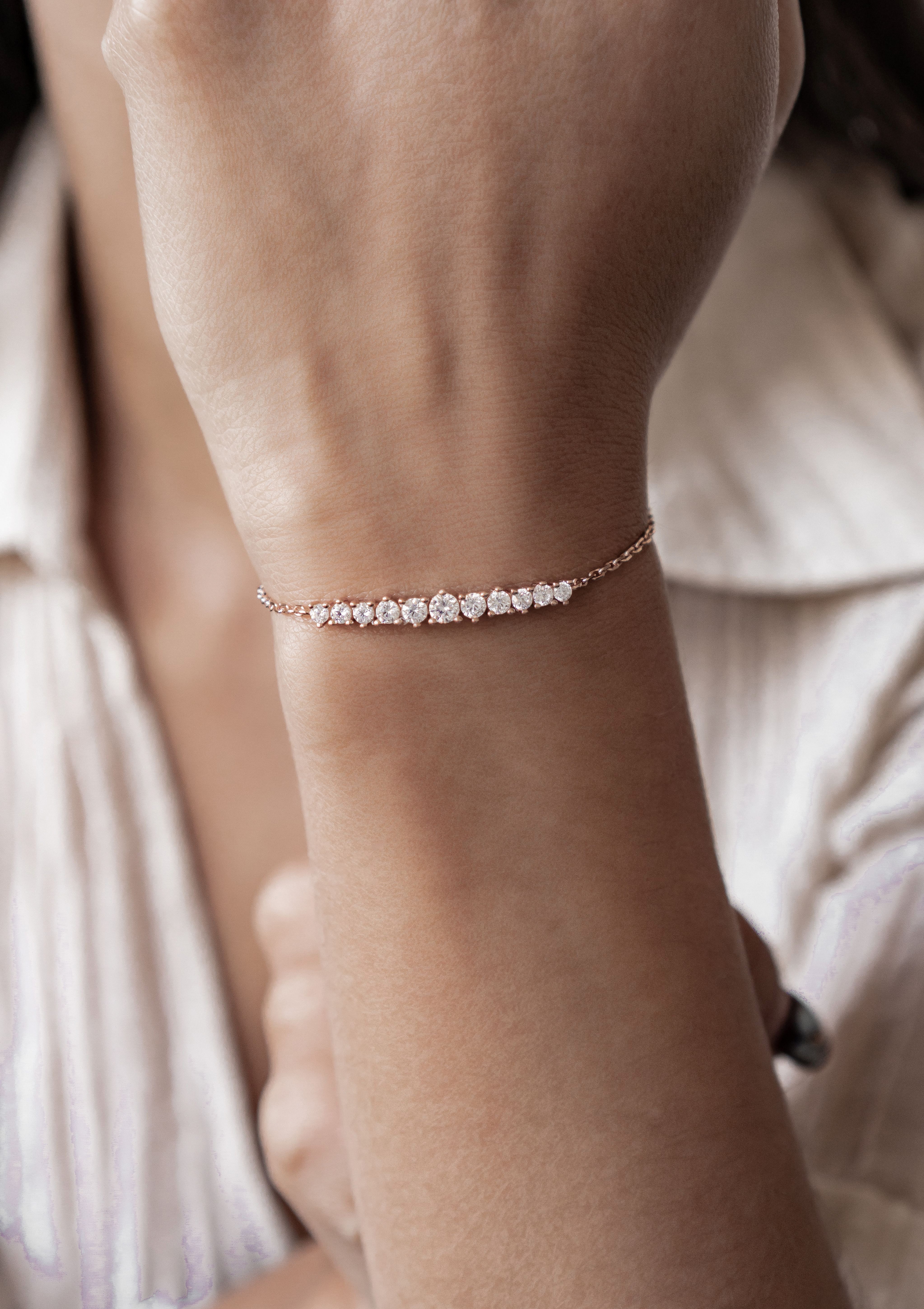 Hey Happiness Tennisarmband Kristalle Herz/ Kreis, zur Auswahl, 925er Silber Damen Armkette Zirkonia, Brautschmuck