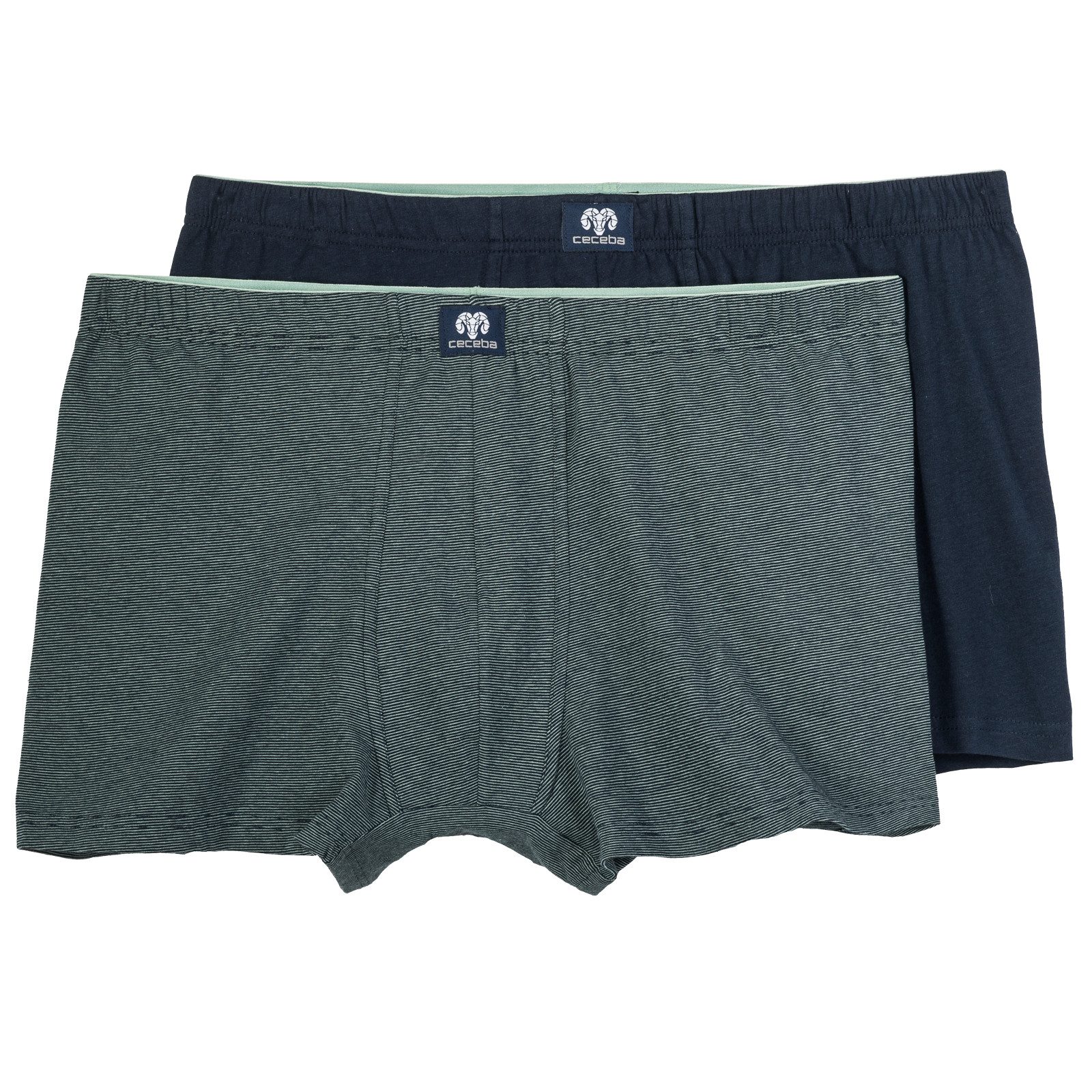 Retro Pants Ceceba Übergrößen Pants 2er-Pack navy/grün geringelt