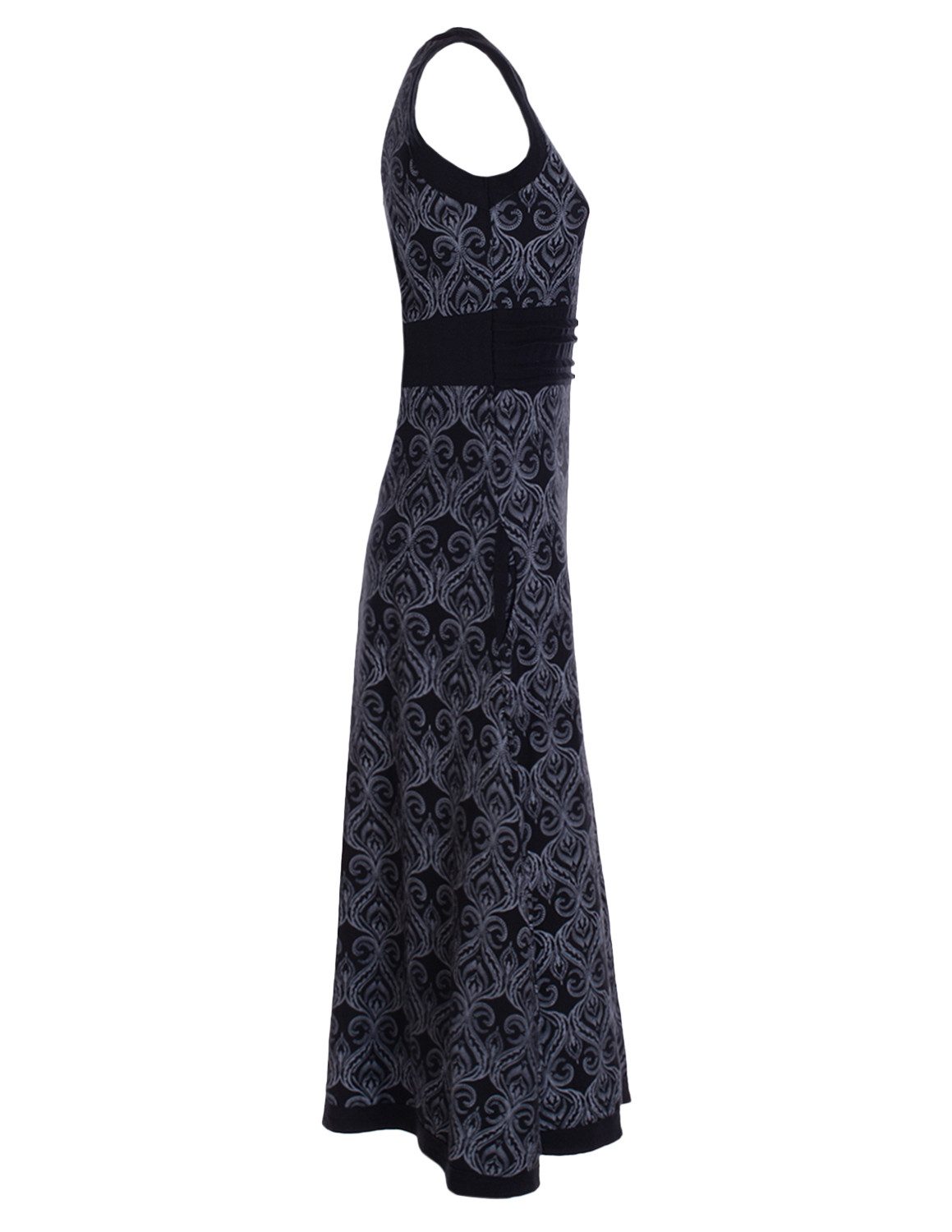 Vishes Maxikleid Langes Kleid Jersey Baumwolle Ornament Print Ärmellos Alternative Mode, Boho, Hippie, Ethno, Festival