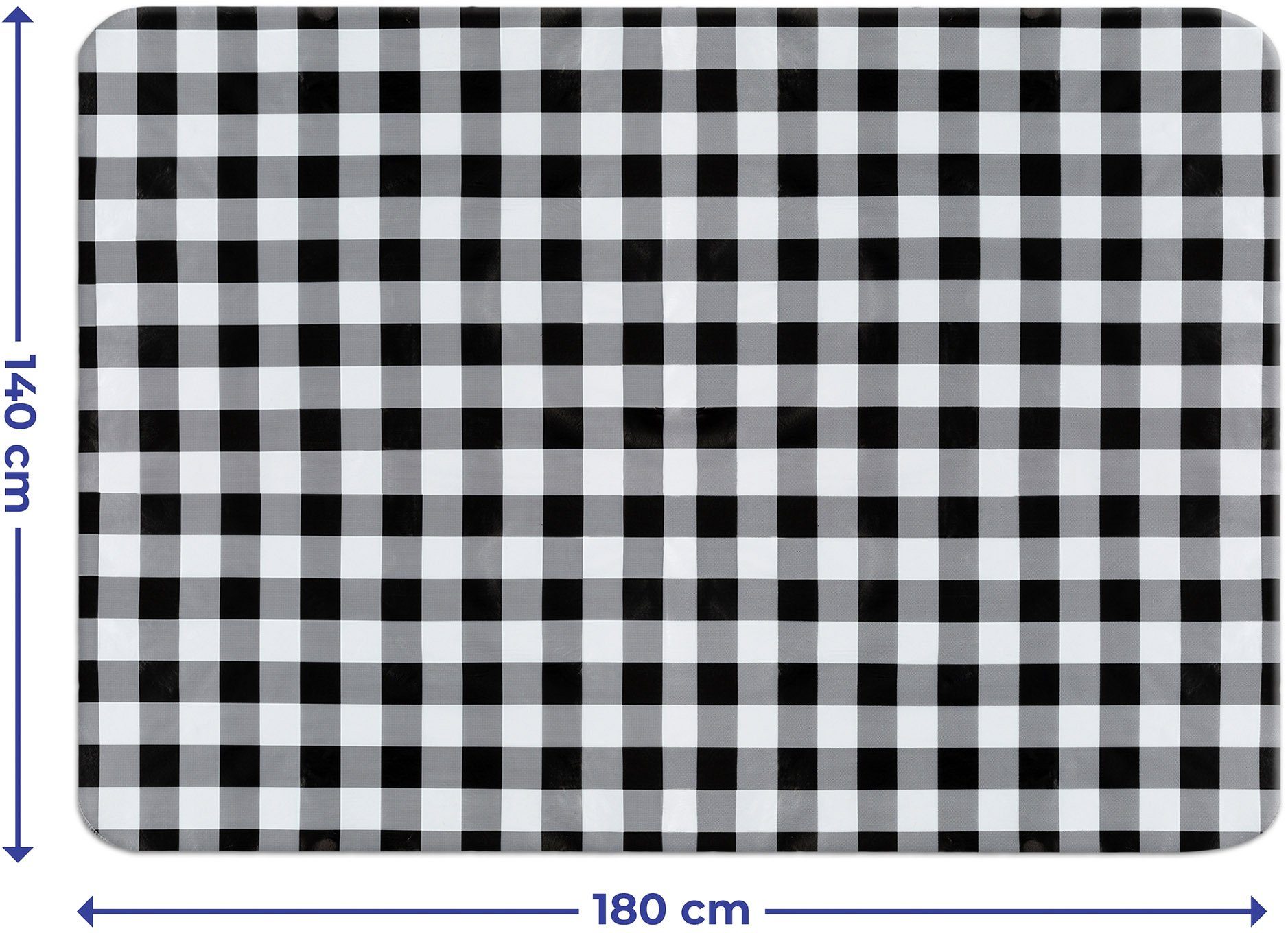 Maximex Tischdecke (1-tlg), zuschneidbar 140x180 & witterungsbeständig, schwarz/weiß cm