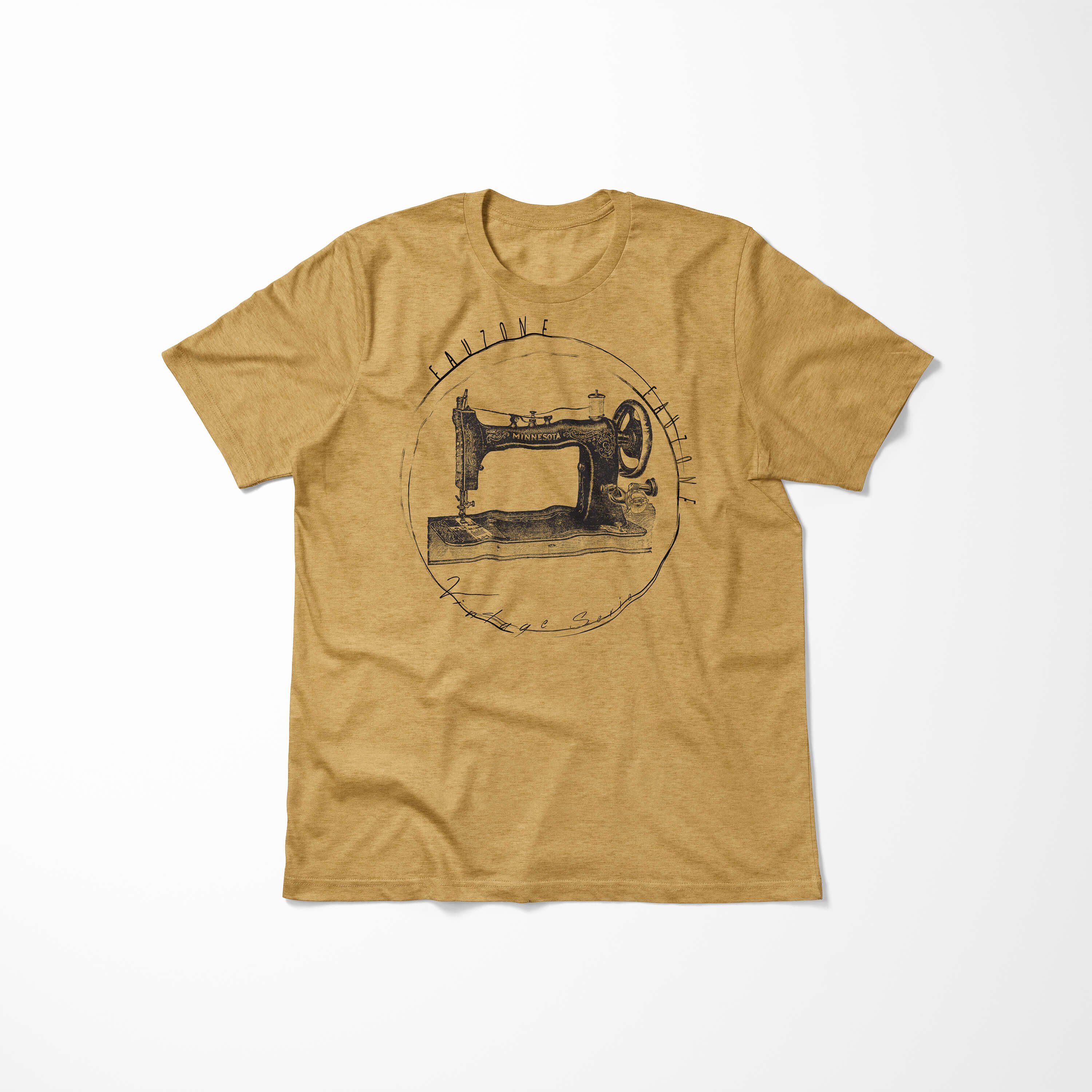 Antique Vintage Nähmaschine T-Shirt T-Shirt Gold Sinus Art Herren