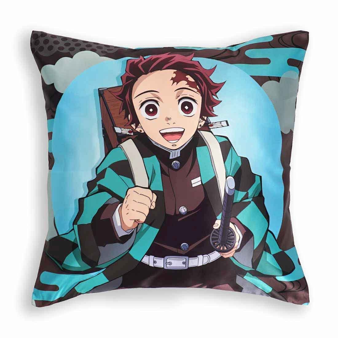 GalaxyCat Dekokissen Kimetsu no Yaiba Kissenbezug 50x50cm, Manga Kisse, Deko Kissenbezug mit Tanjiro Kamado