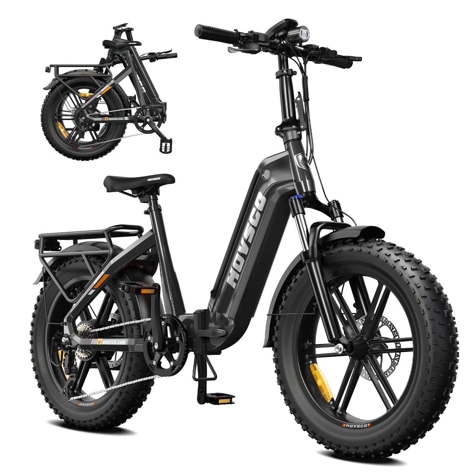 SISIGAD E-Bike Faltrad 20'' Fat Tire Falt-E-Bike –250W Motor, 48V 15AH und hohe Belastbarkeit, Heckmotor, 720 Wh, Komfortables Elektrofahrrad mit herausnehmbarem Akku