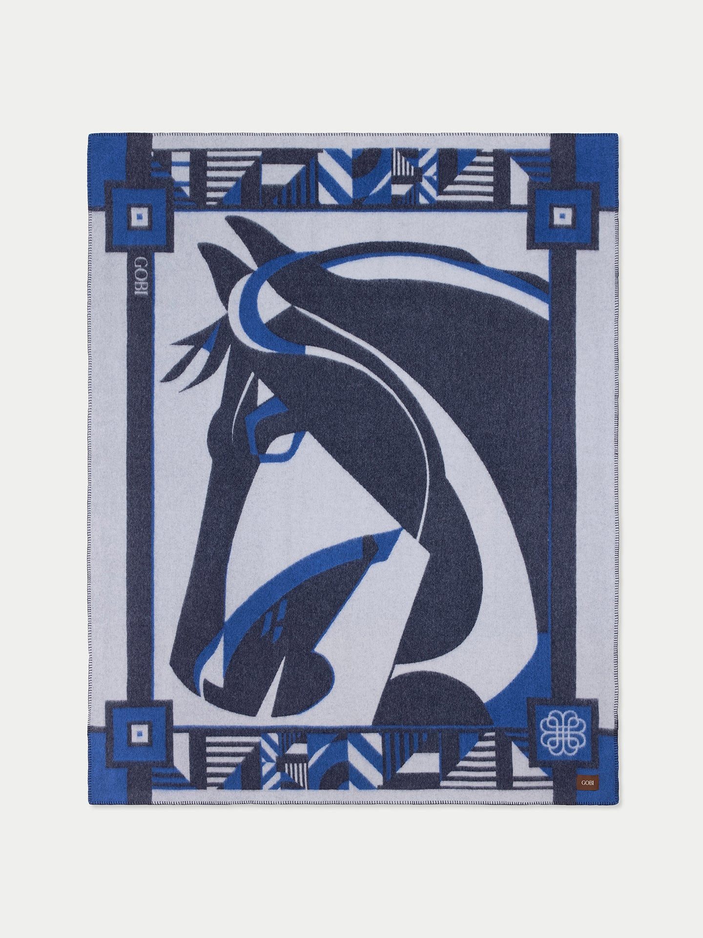 Wolldecke Kaschmirdecke mit Pferde-Jacquard, GOBI Cashmere