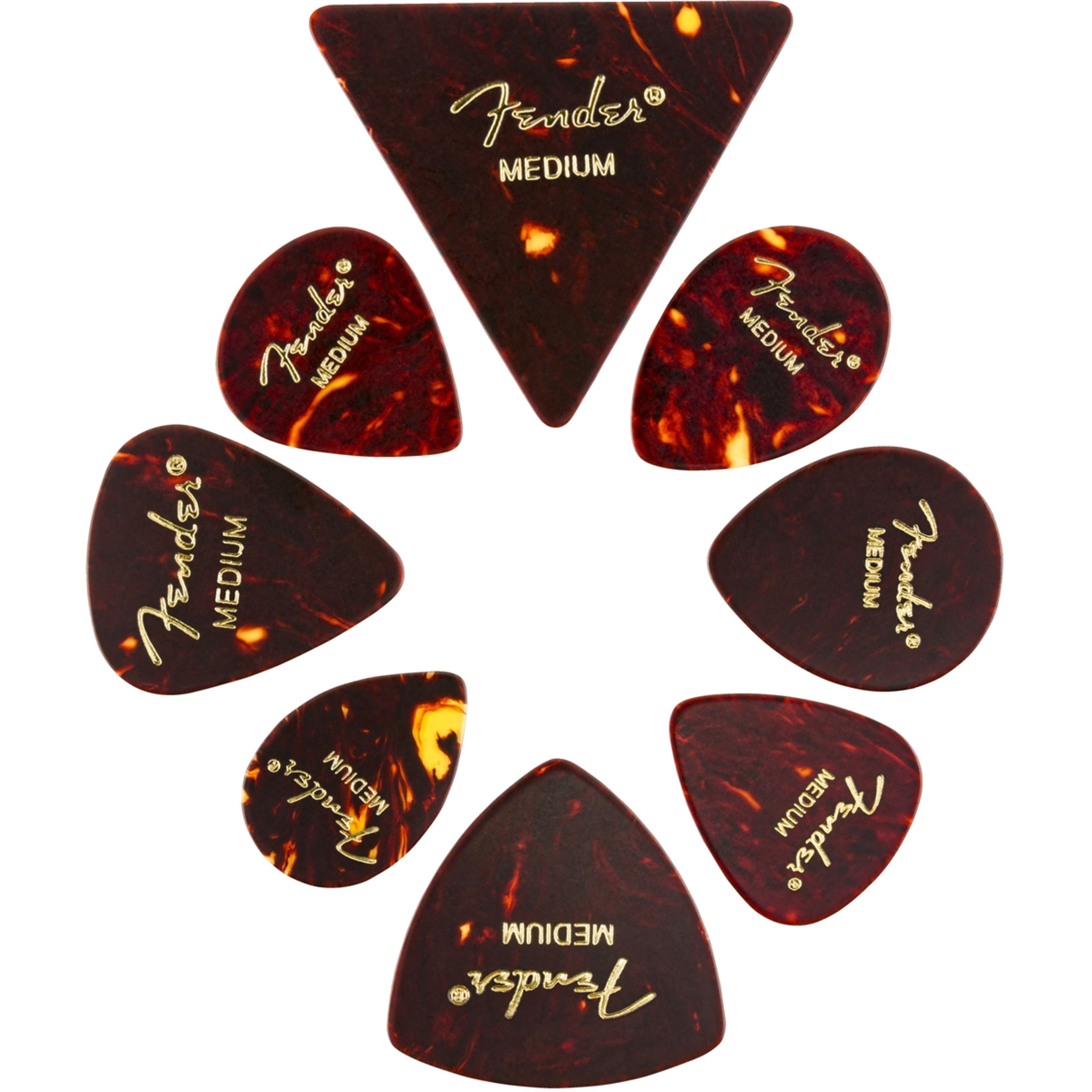 Fender Plektrum, Celluloid Picks Shape Medley Medium - Plektren Set