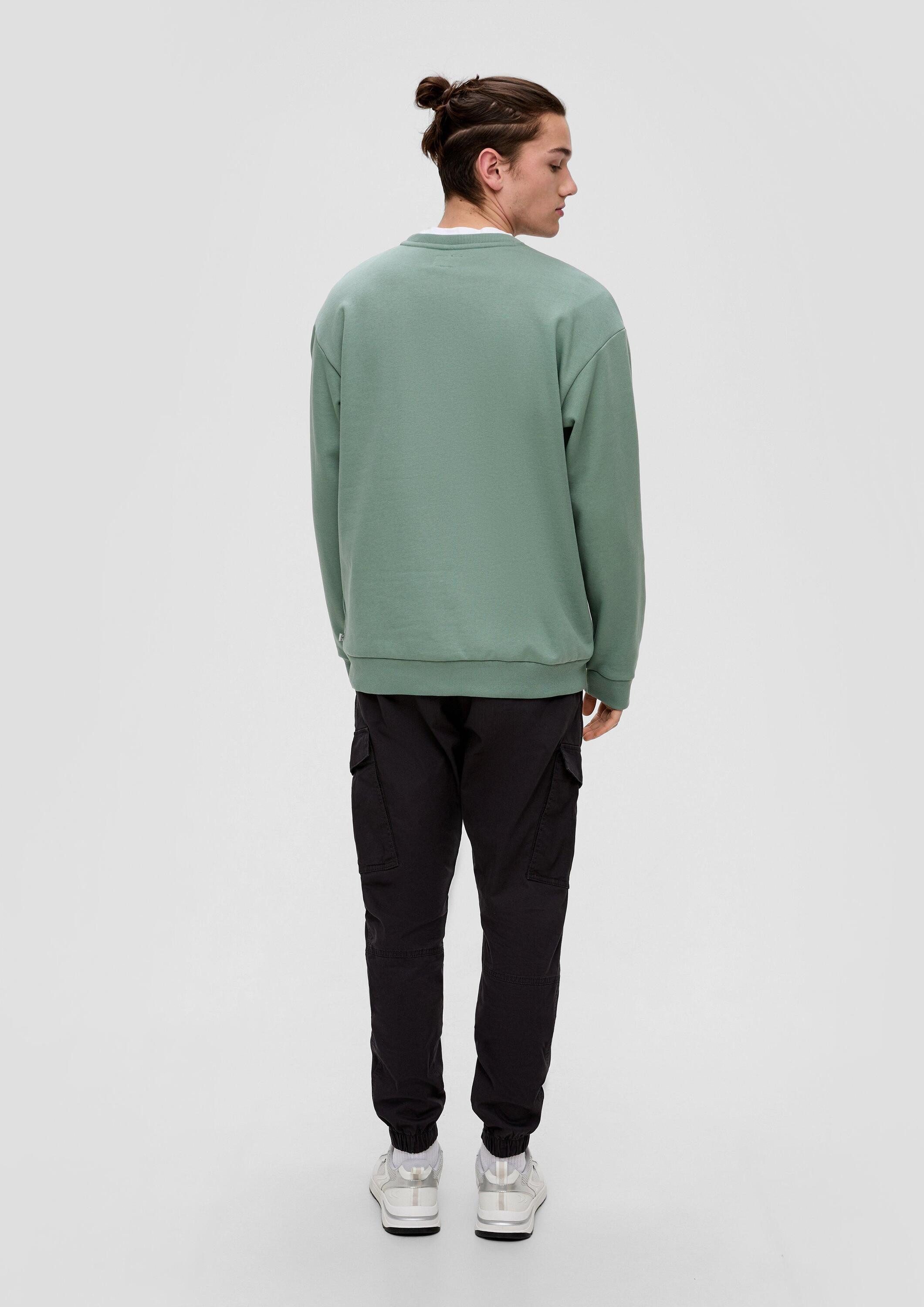 QS Sweatshirt Sweatshirt Sweatshirt mit Logo-Stickerei