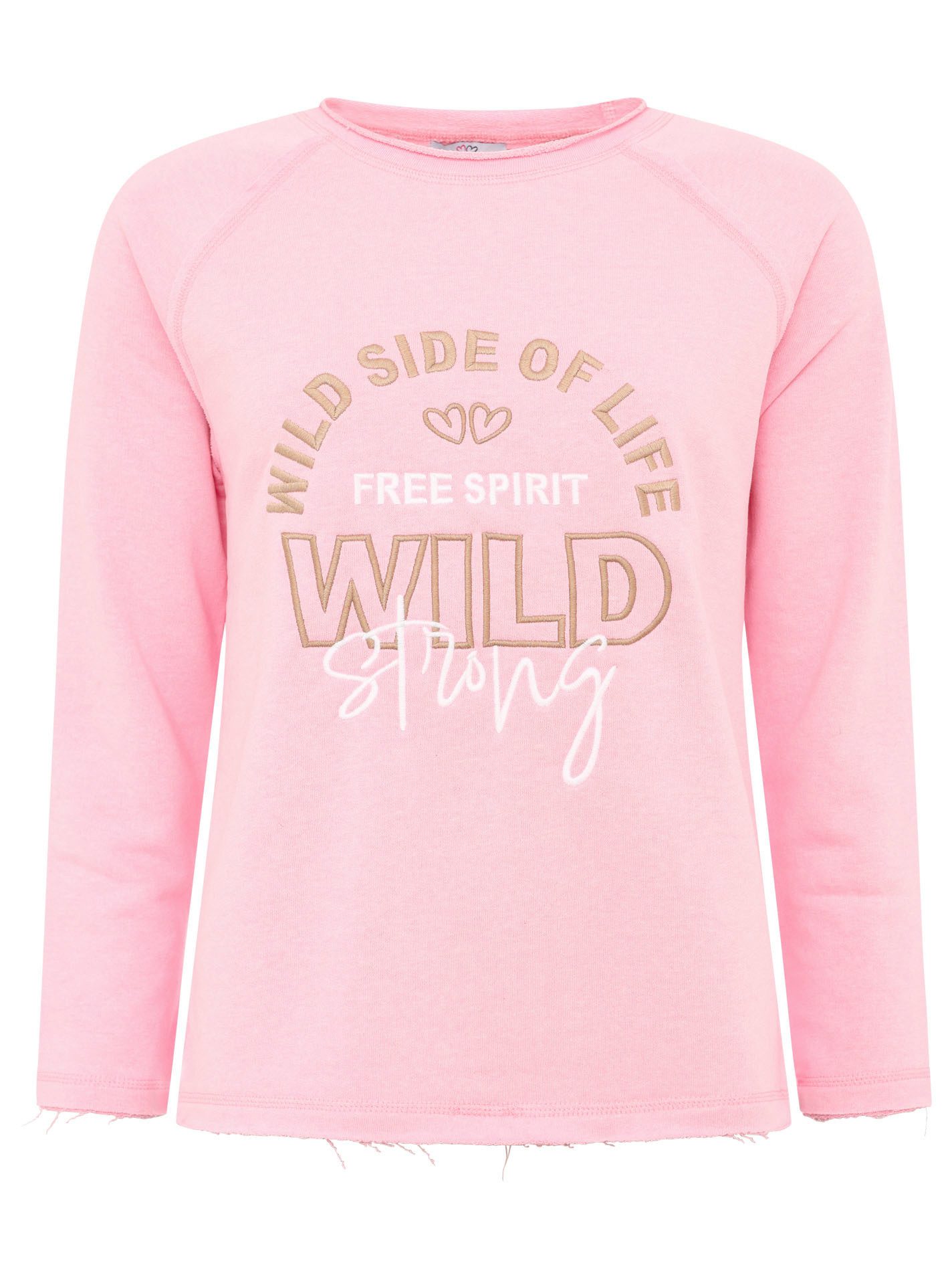 Zwillingsherz Sweatshirt "Wild Side Of Life" mit Used-Look Kanten und farbi günstig online kaufen