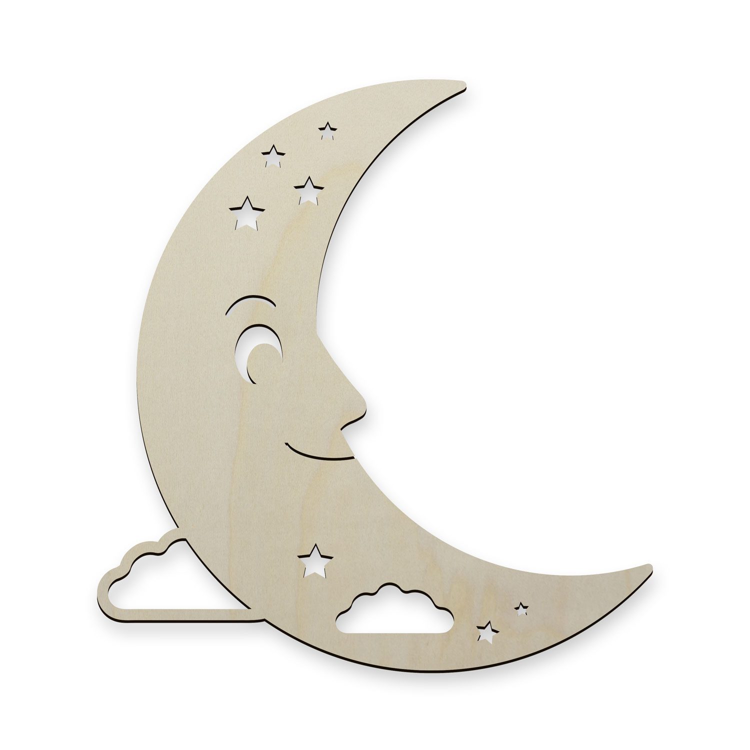 Namofactur LED Dekolicht Mond - Schlaflicht mit Mond-Motiv für Kleinkinder - Wand Deko Lampe, Ohne Zugschalter/Stern, LED fest integriert, Warmweiß, Wanddekoobjekt Kinderzimmer Leuchte batteriebetrieben