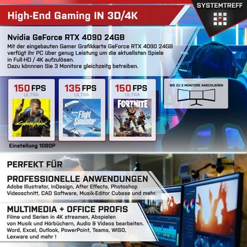 SYSTEMTREFF Gaming-PC (Intel Core i7 13700K, GeForce RTX 4090, 32 GB RAM, 2000 GB SSD, Wasserkühlung, Windows 11, WLAN)
