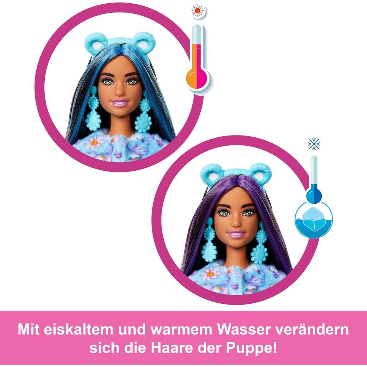 Mattel® Puppen Accessoires-Set Mattel JFV61 Barbie Glücksbärchi Puppe + Dream-Bright Kostüm&10Übe – Bild 3 von 4
