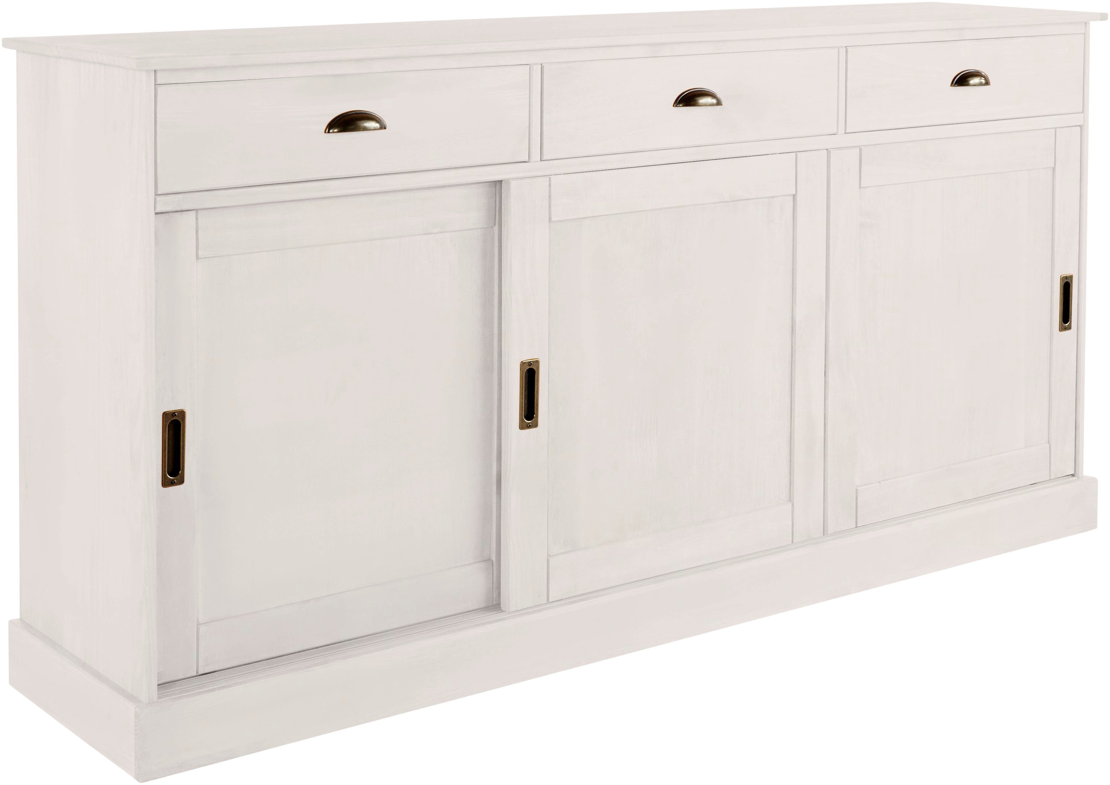 OTTO home Sideboard Schröder, Kommode, 3 Schiebetüren, 3 Schubkasten, aus massivem Kiefernholz