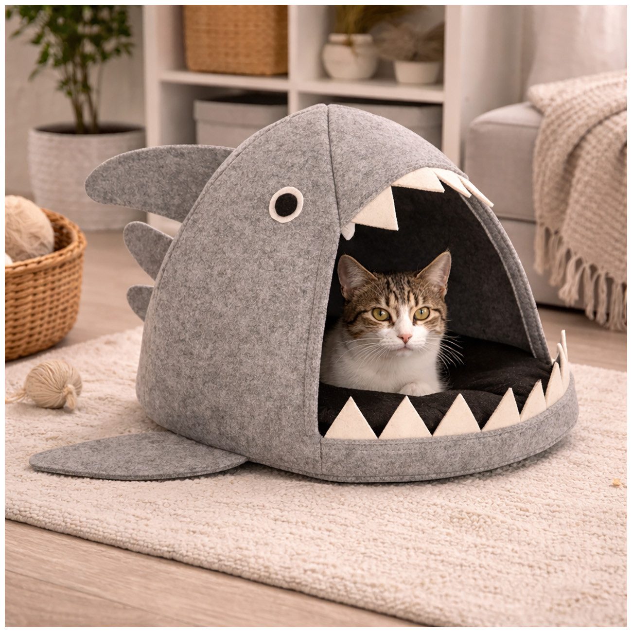 HTI-Living Katzenliege Katzen Körbchen Hai, Katzenbett Katzenhöhle