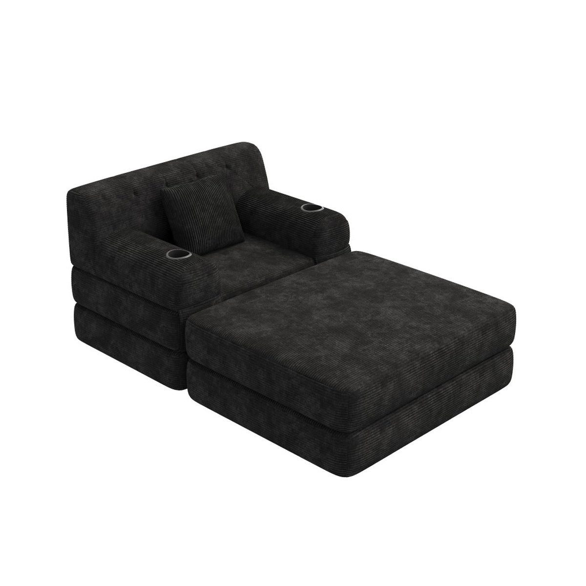 SIKAINI Sofa Sofa aus Cord in schwarz, 1 Teile