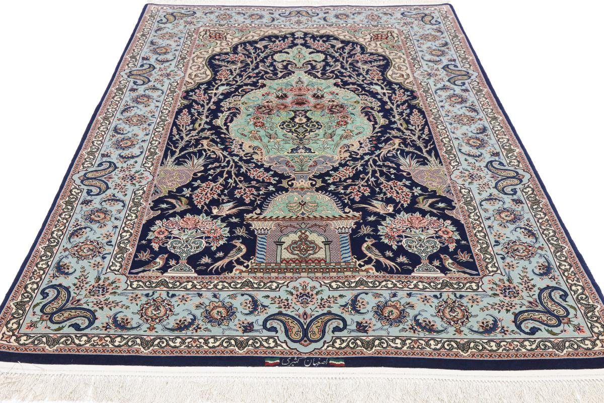 145x223 Orientteppich Trading, mm Orientteppich, Seidenkette 6 Handgeknüpfter Isfahan rechteckig, Nain Höhe: