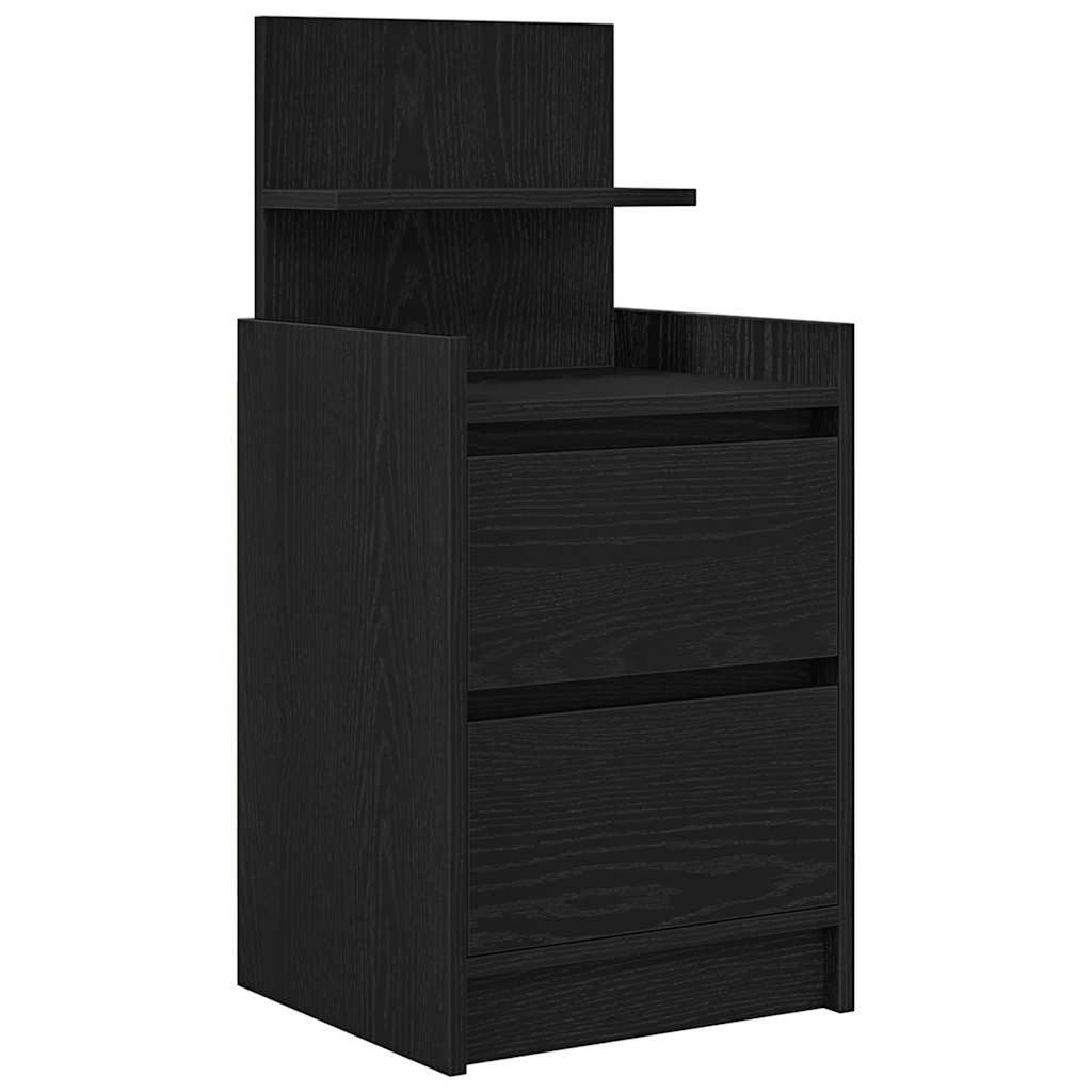 vidaXL Nachttisch Nachttisch mit 2 Schubladen Schwarz 38x34x80 cm (1-St)