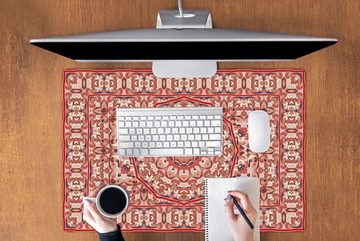 MuchoWow Gaming Mauspad Teppich - Mandala - Muster - Rot (1-St), Büro für Tastatur und Maus, Mousepad Gaming, 90x60 cm, XXL, Großes