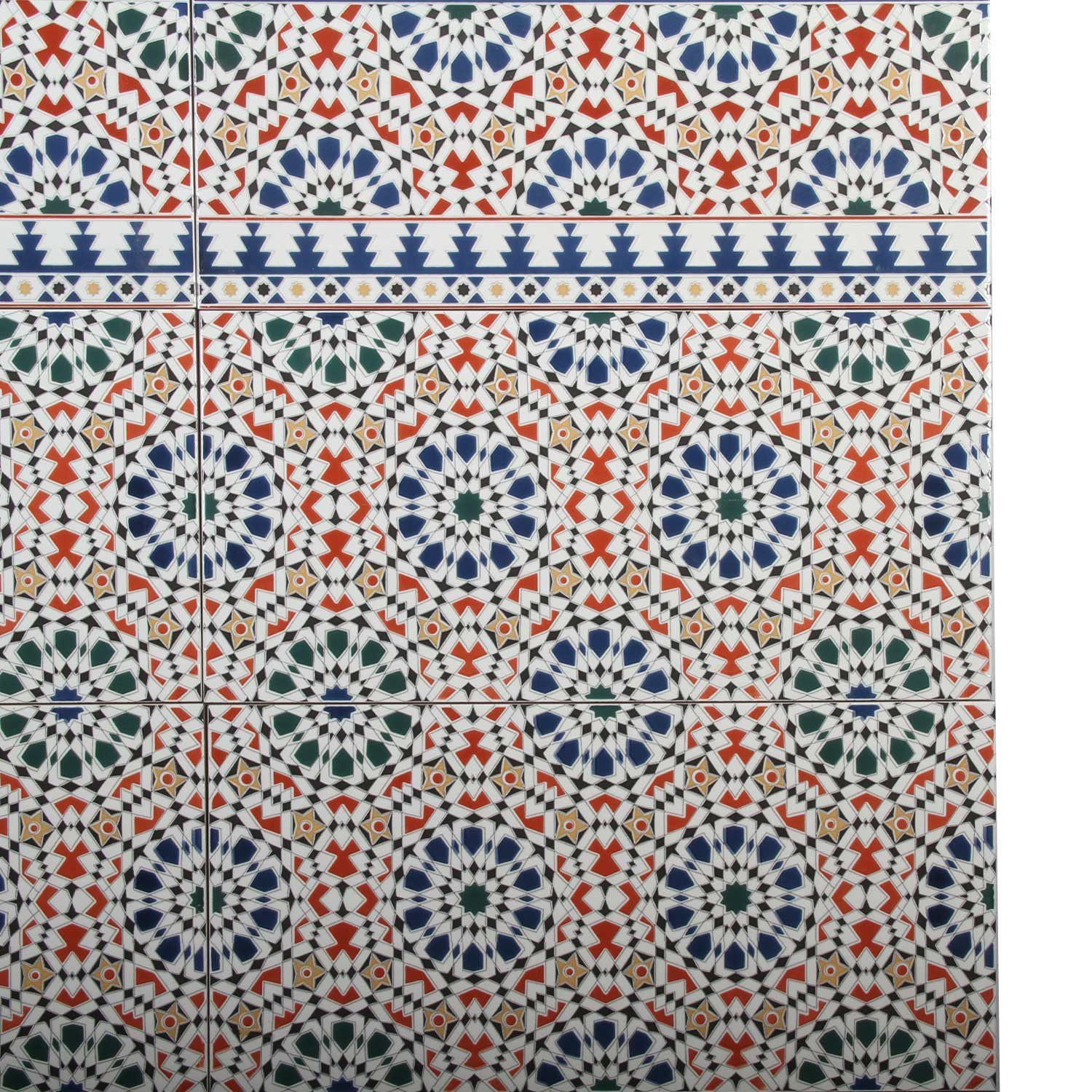 Casa Moro Wandfliese qm Marokkanische bunt Mosaik-Muster, Muster Fliesen cm 50x25 1 Liman mit Endlos
