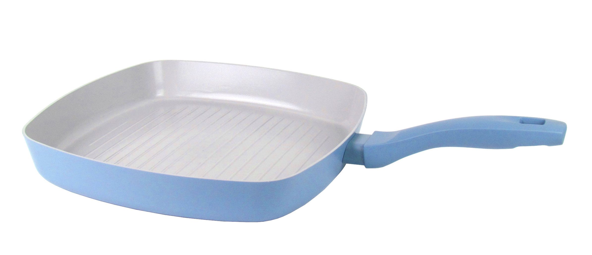 Michelino Grillpfanne XL 28x28cm, Keramische-Antihaftbeschichtung, Material: Gehärtete Aluminiumlegierung, für alle Herdarten auch Induktion, Soft-Touch-Griff