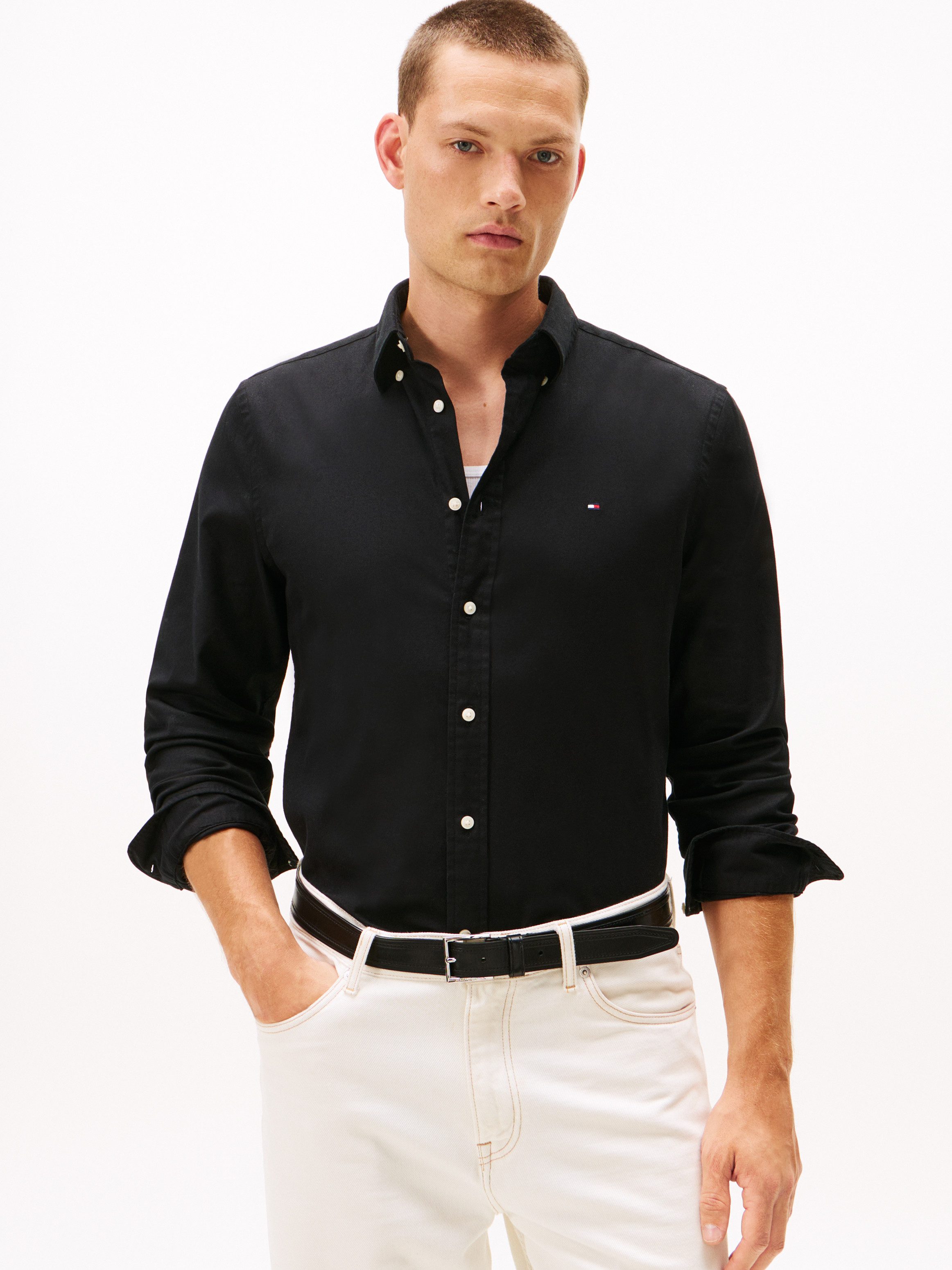 Tommy Hilfiger Langarmhemd FLEX FLANNEL SOLID günstig online kaufen