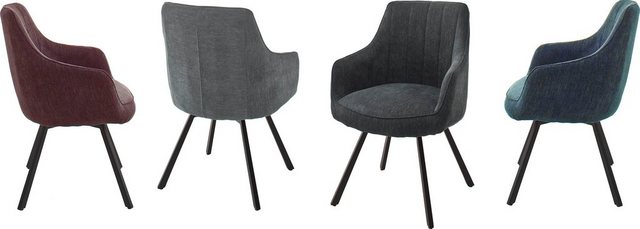 MCA furniture Esszimmerstuhl »Sassello« (Set, 2 Stück), Stuhl 180°drehbar mit Nivellierung, Stoffbezug, mit Taschenfederkern, belastbar bis 120 kg-Otto