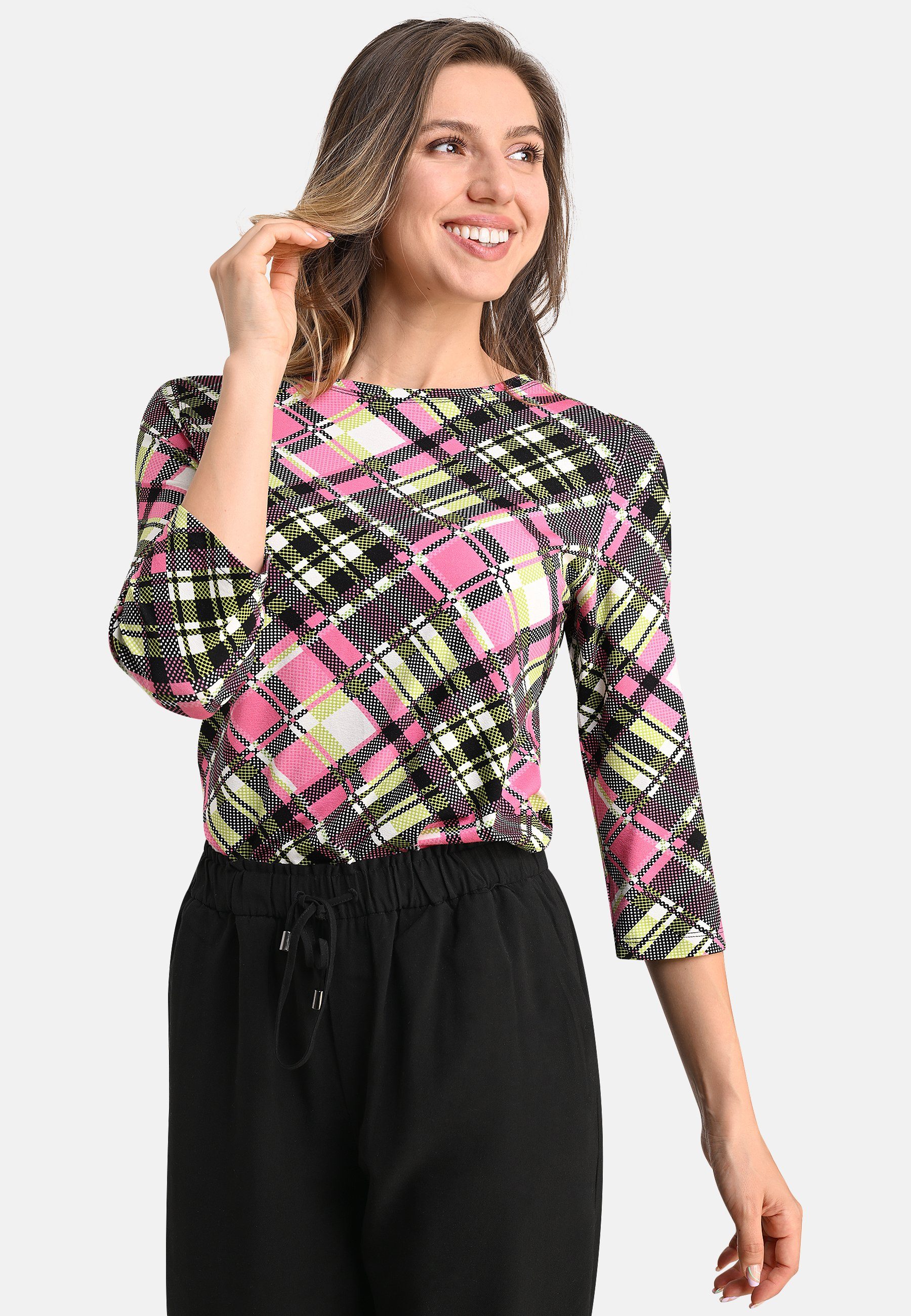 09/pink-green ElasticCheck - Shirt (1-tlg) T-Shirt BICALLA