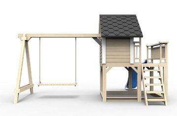 JVmoebel Schaukelkombination Spielplatz Baumhaus Rutsche Kinder Hütte Spielturm Holzhaus, (1-tlg., 1x Schaukelkombination), Made in Europa