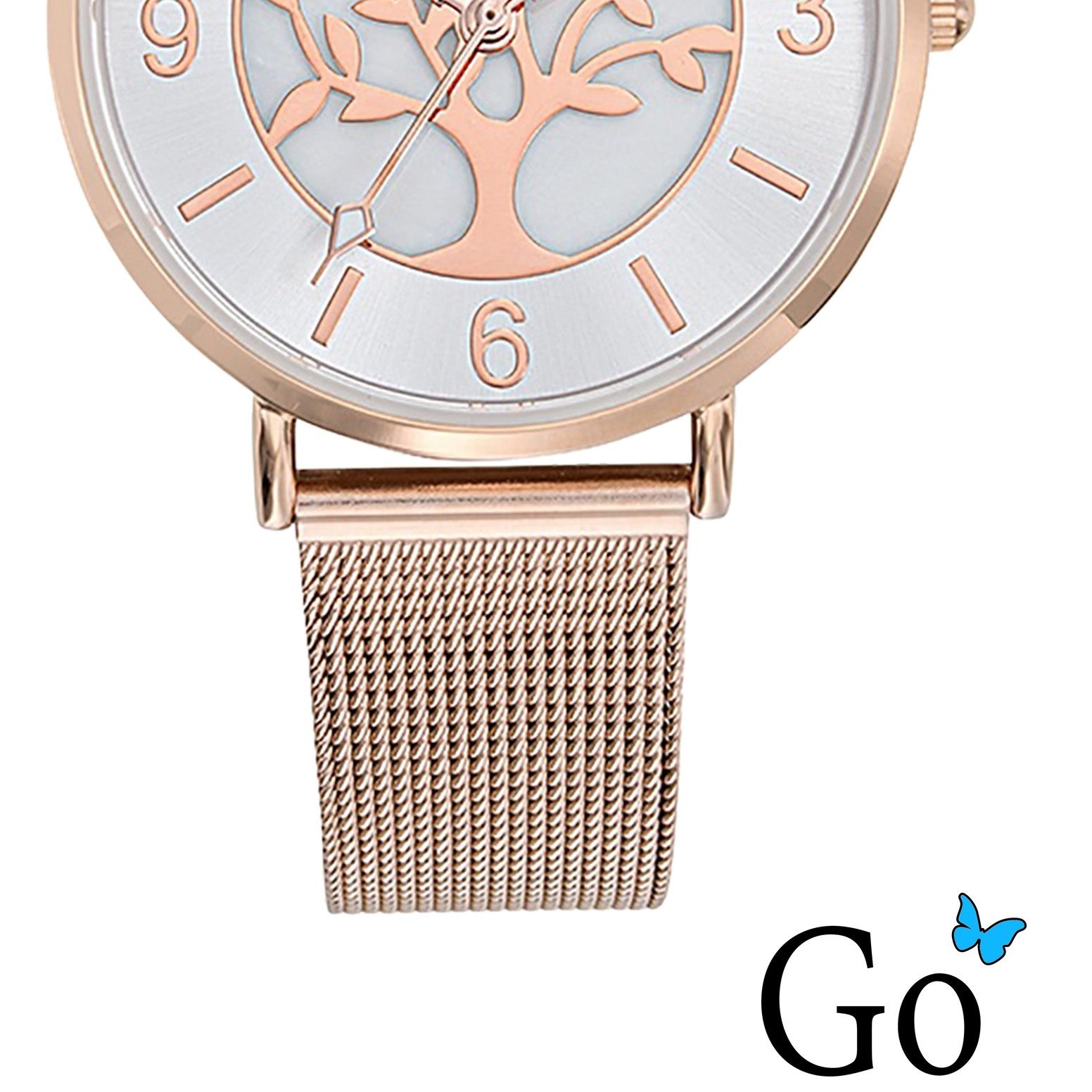 Girl Only Quarzuhr Girl Only GO Damen Armbanduhr, (Analoguhr), Damenuhr GO rosegold, mittel (ca 36mm) Edelstahlarmband, Fashion-Style