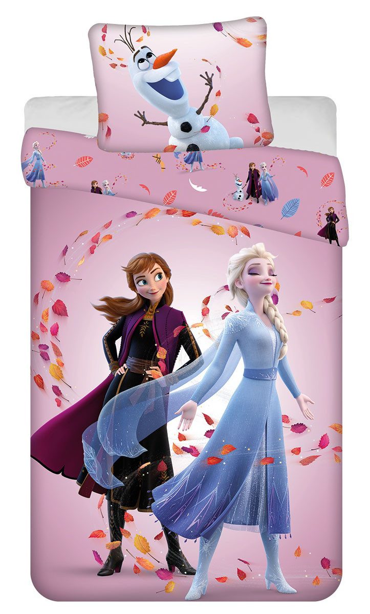 Jerry Fabrics Kinderbettwäsche Disney Frozen 2 - Elsa Anna Olaf Bettwäsche-Set 140 x 200cm, Renforcé, 2 teilig