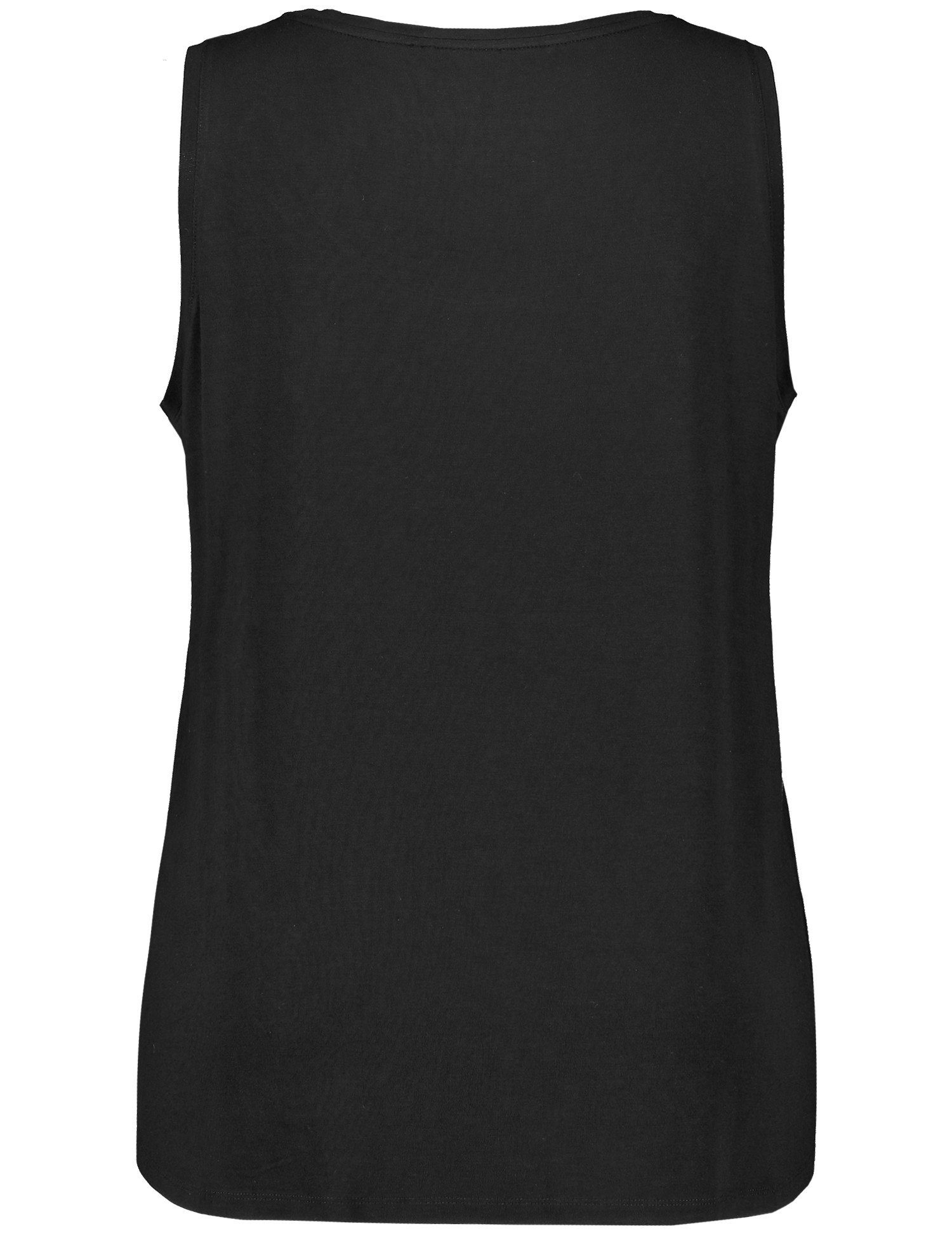 Samoon Shirttop Basic-Top mit Black Seitenschlitzen