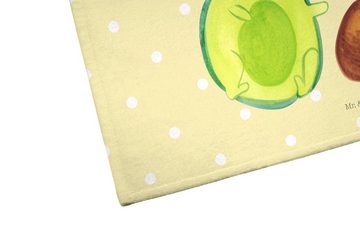 Mr. & Mrs. Panda Handtuch Avocado Kern rollt - Gelb Pastell - Geschenk, Babyparty, Gesund, Gäst, (1-St), Kreative Sprüche
