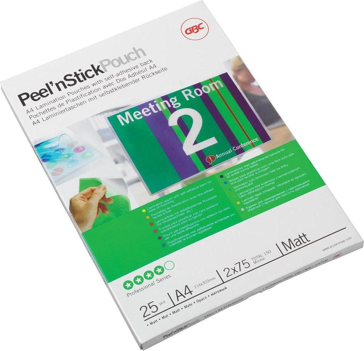 GBC Transparentpapier Laminierhüllen A3 selbstklebend 2-x 125 µm - Pack 100 Stück