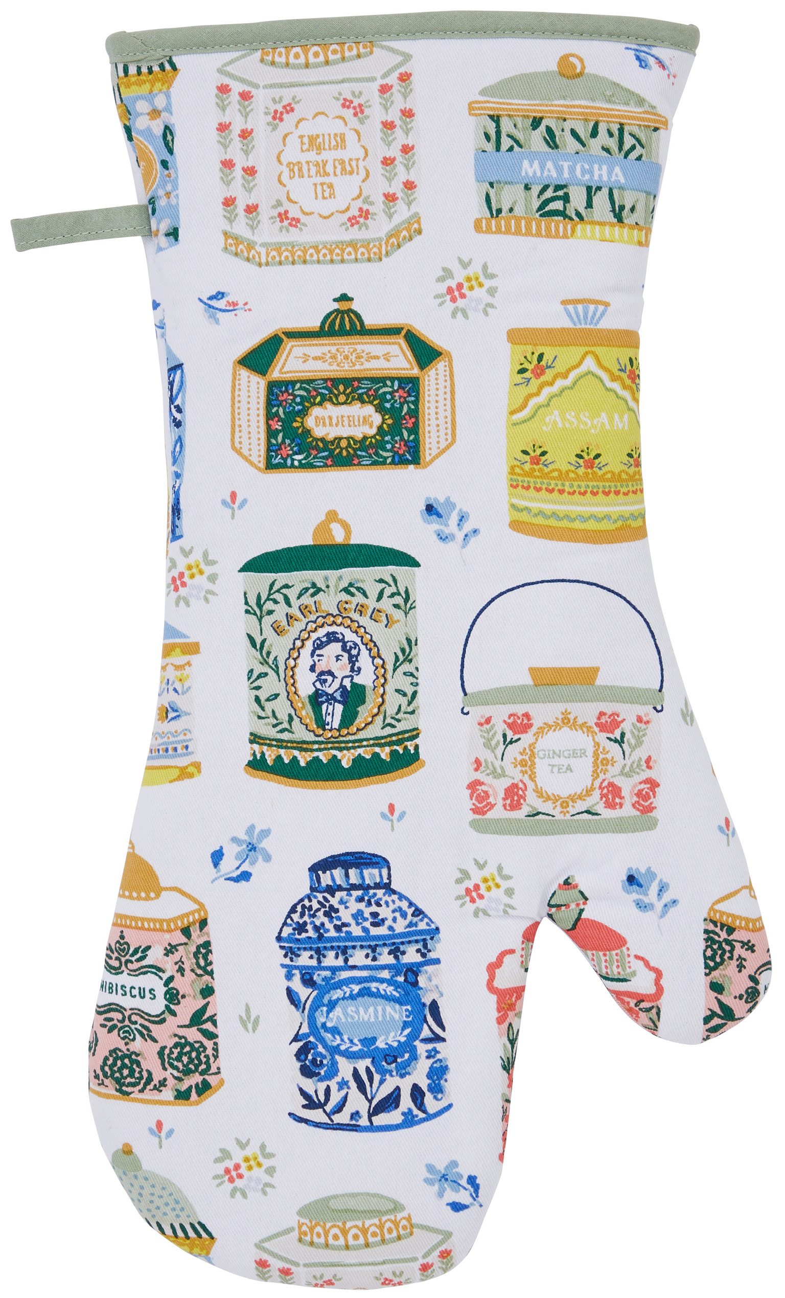 Ulster Weavers Topfhandschuhe Tea Tins, (Set, 1-tlg., 1-teilig), bestehend aus 1x Ofenhandschuh wattiert Größe: ca.20x37cm