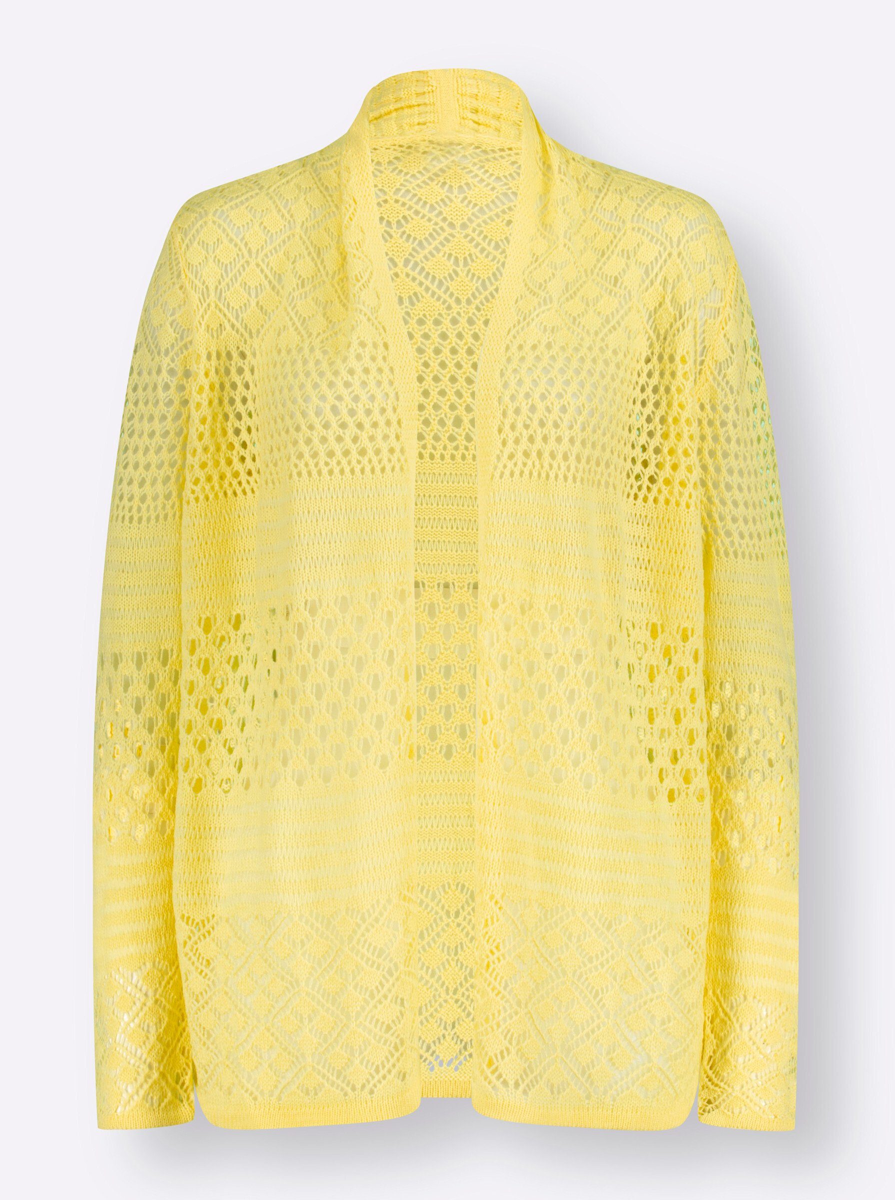 Sieh an! Strickjacke Strickjacke Langarm Ajour mit Ajourmuster, in offener Form