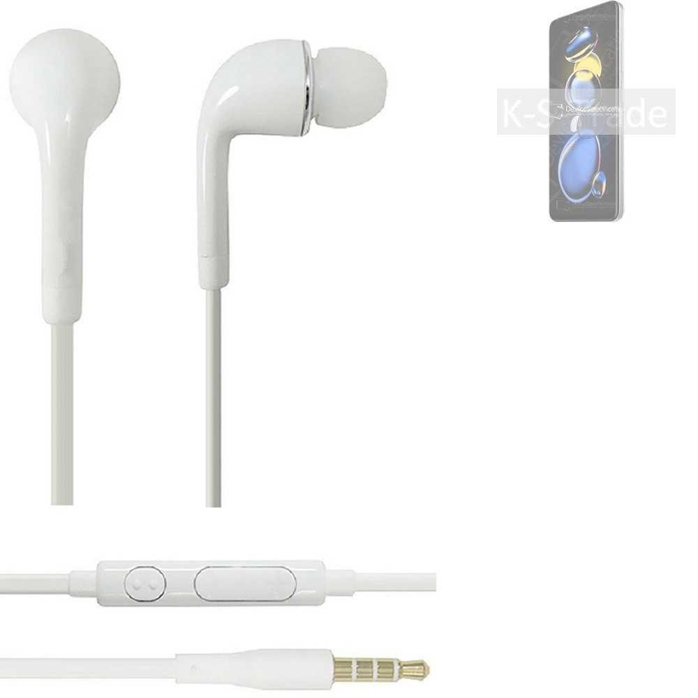 u Note Mikrofon In-Ear-Kopfhörer K-S-Trade Headset Lautstärkeregler (Kopfhörer Pro Xiaomi 3,5mm) für mit weiß Redmi 11T