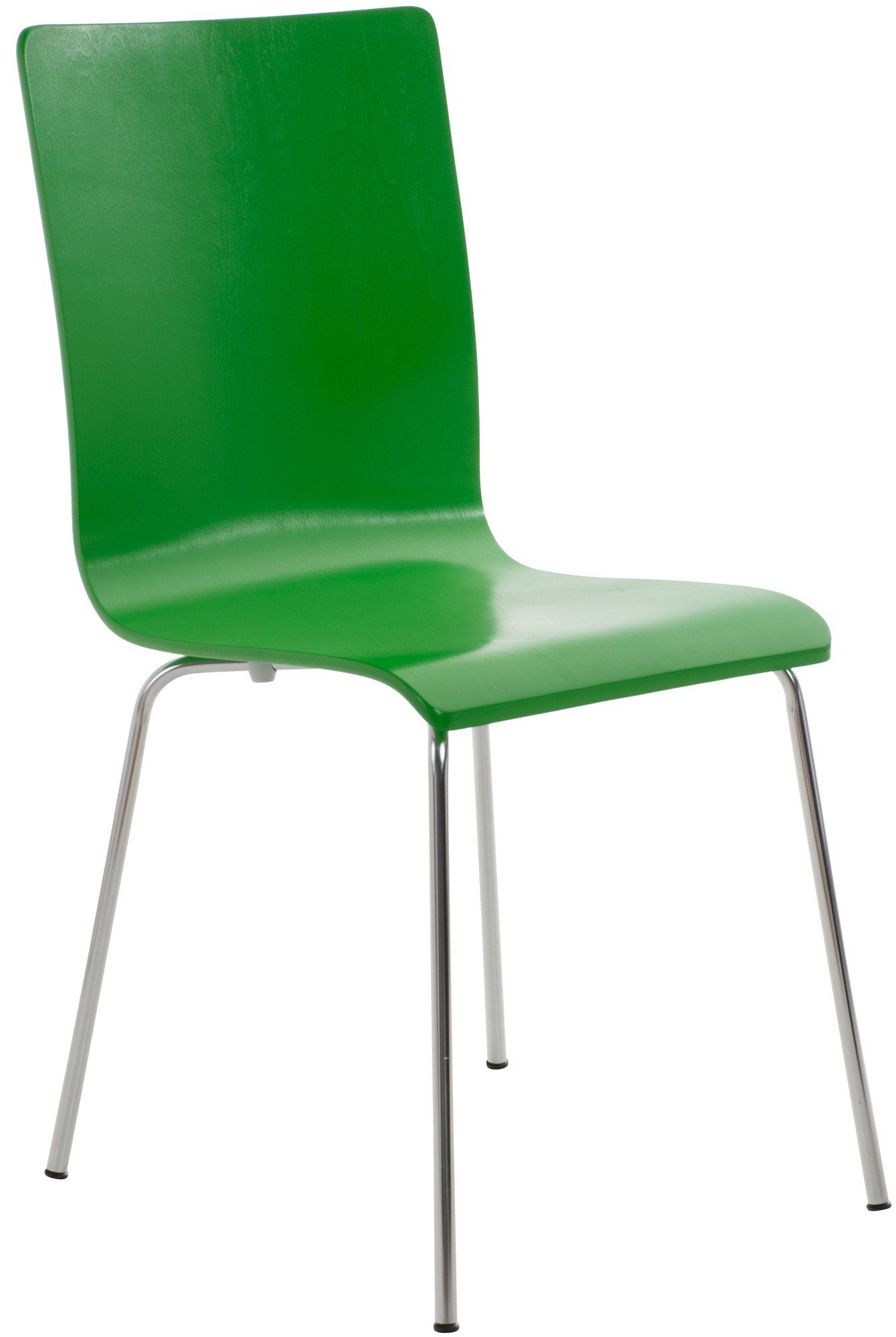 CLP Besucherstuhl Pepe, ergonomisch geformter Holzsitz & Metallgestell grün