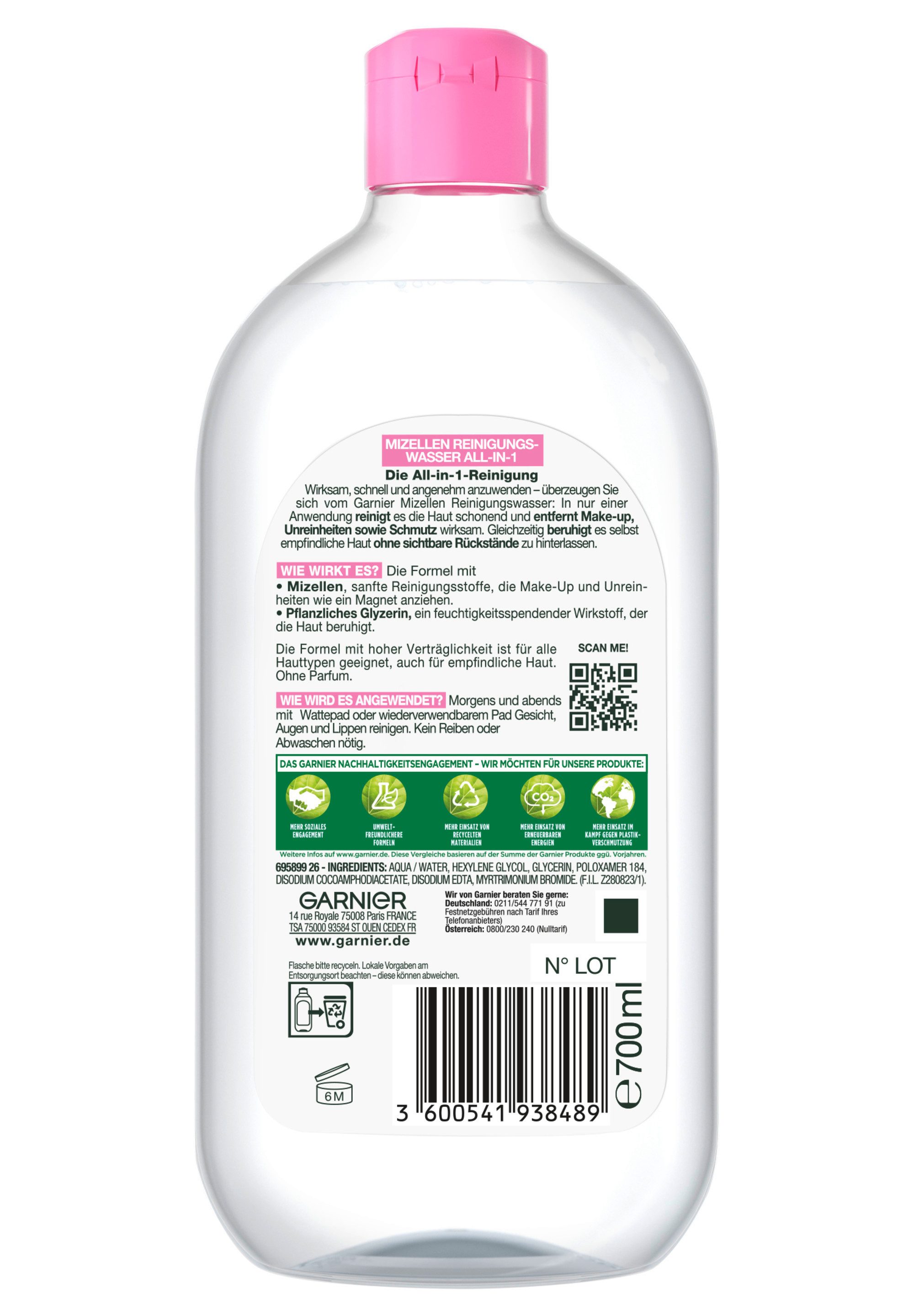 GARNIER Gesichtswasser GARNIER SKIN ACTIVE MIZELLEN REINIGUNGSWASSER ALL-IN-1, Gesichtswasser