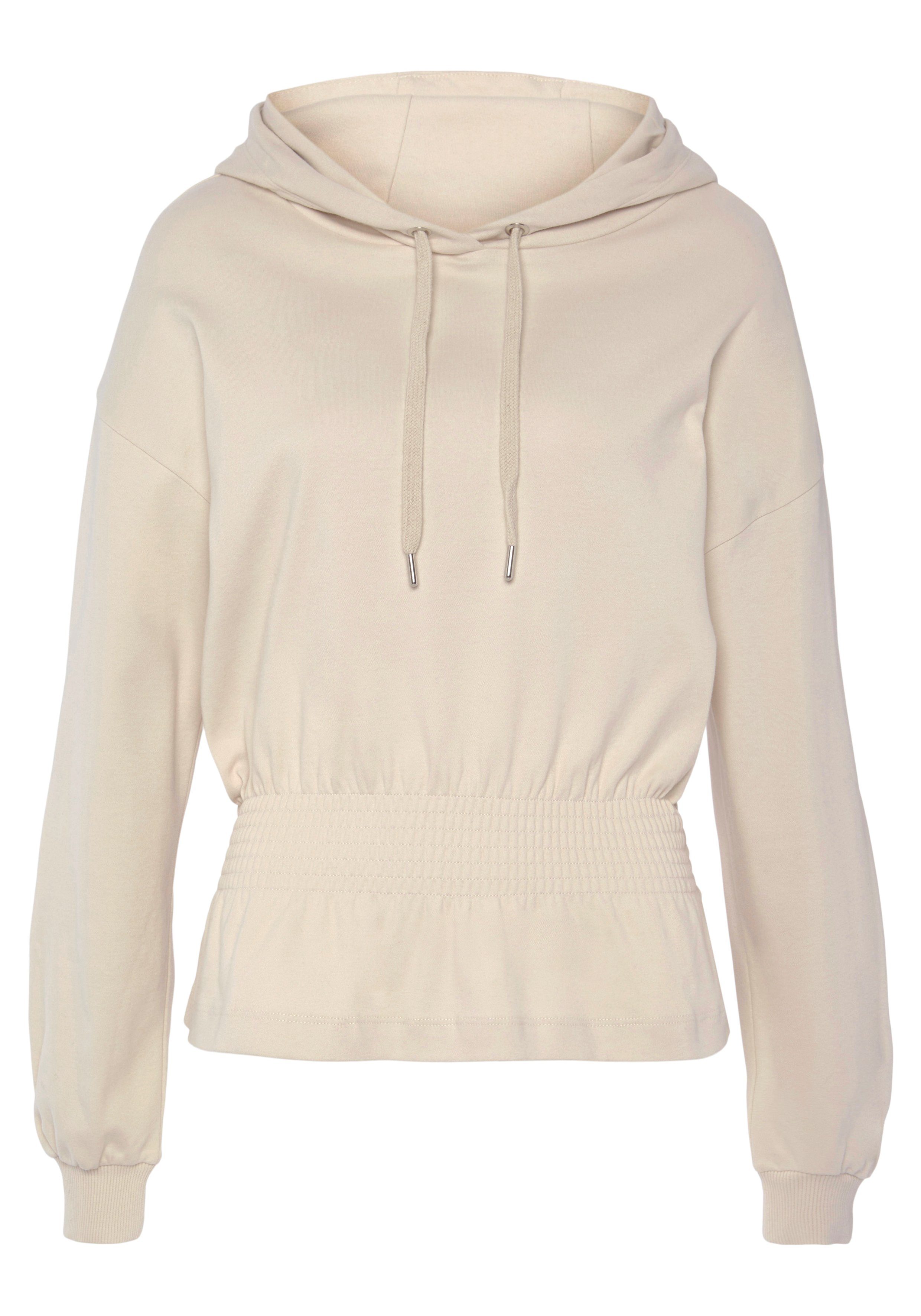 LASCANA Hoodie mit elastischer Raffung in der Taille, Loungewear günstig online kaufen