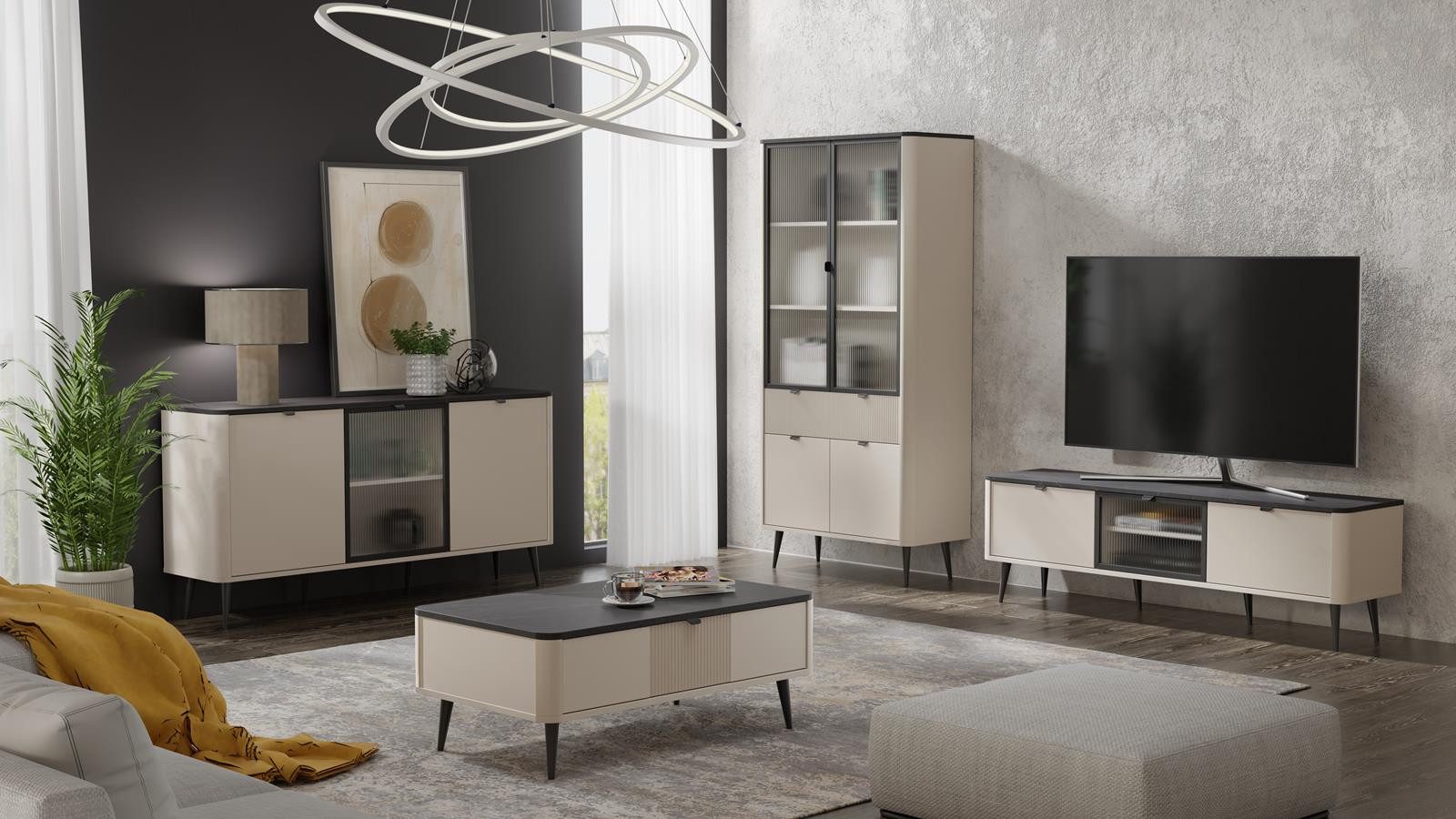 Compleo Couchtisch mit Schublade LILIA, Kaschmir, günstig online kaufen