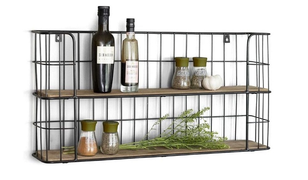 Mascot Regal LIFA LIVING Wandregal Malaga Holz Metall, Hängeregal, 66,5x14,3x33,6cm, 1-tlg.