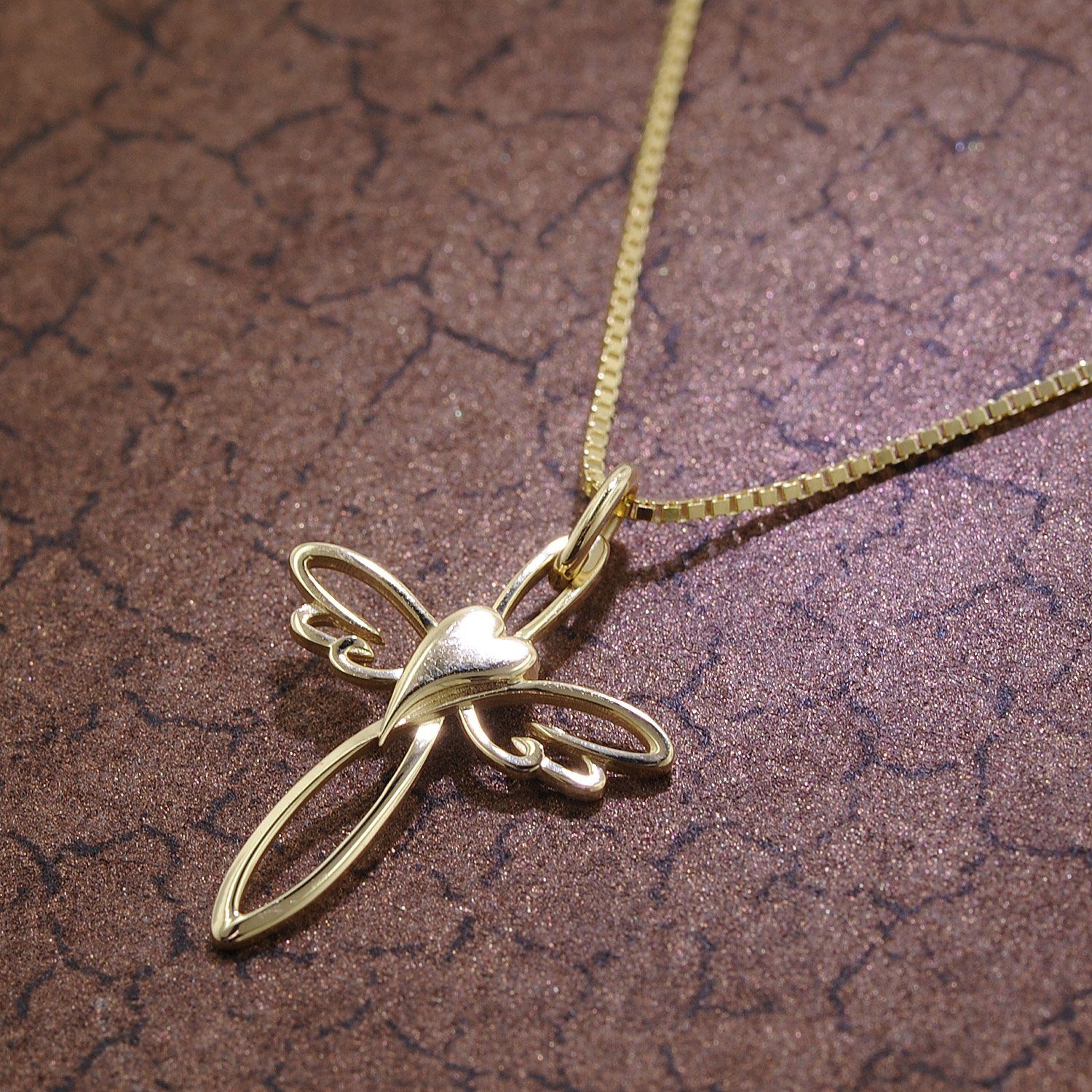 trendor Kette mit Anhänger Kreuz-Anhänger 333 Gold mit goldplattierter Silb günstig online kaufen