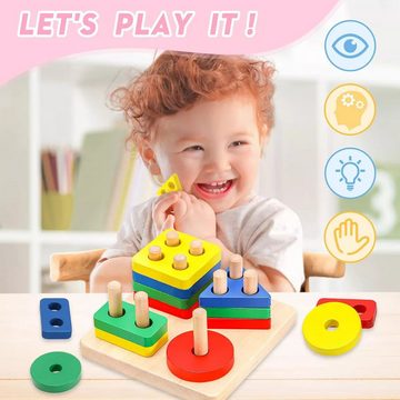 Avisto Lernspielzeug Montessori Kinder Erziehung Lehre Stacking Spielzeug 2 Stück (2-St)