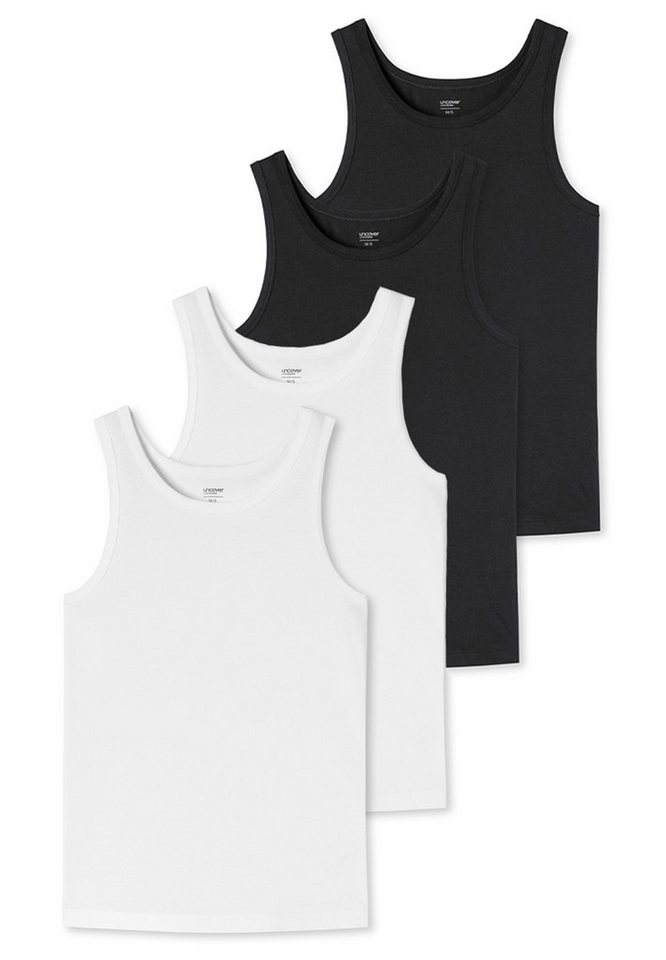 uncover by SCHIESSER Unterhemd 4er Pack Basic (Spar-Set) Unterhemd / Tanktop - Baumwolle - Unterhemden mit perfekter Passform