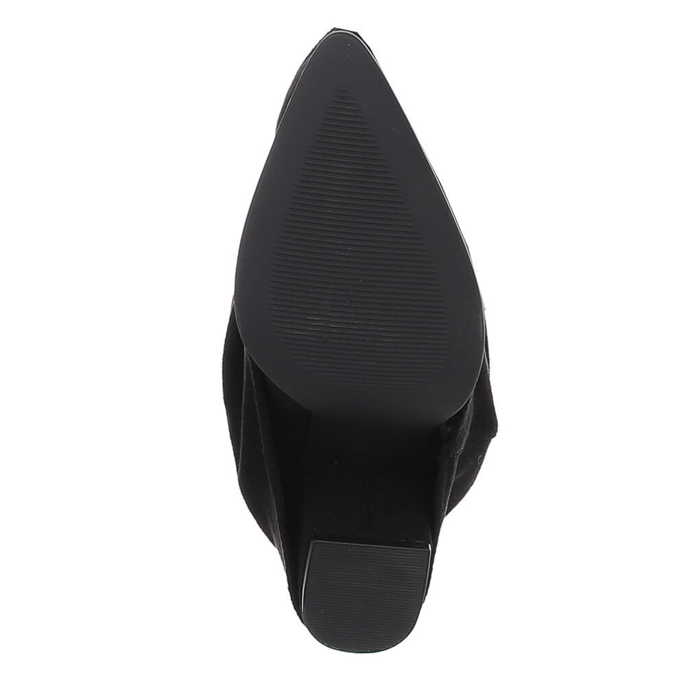 Ital-Design Elegante Stiefel mit hochwertigem Material und bequemem Design High-Heel-Stiefel (91154584) Blockabsatz Stiefel in Schwarz