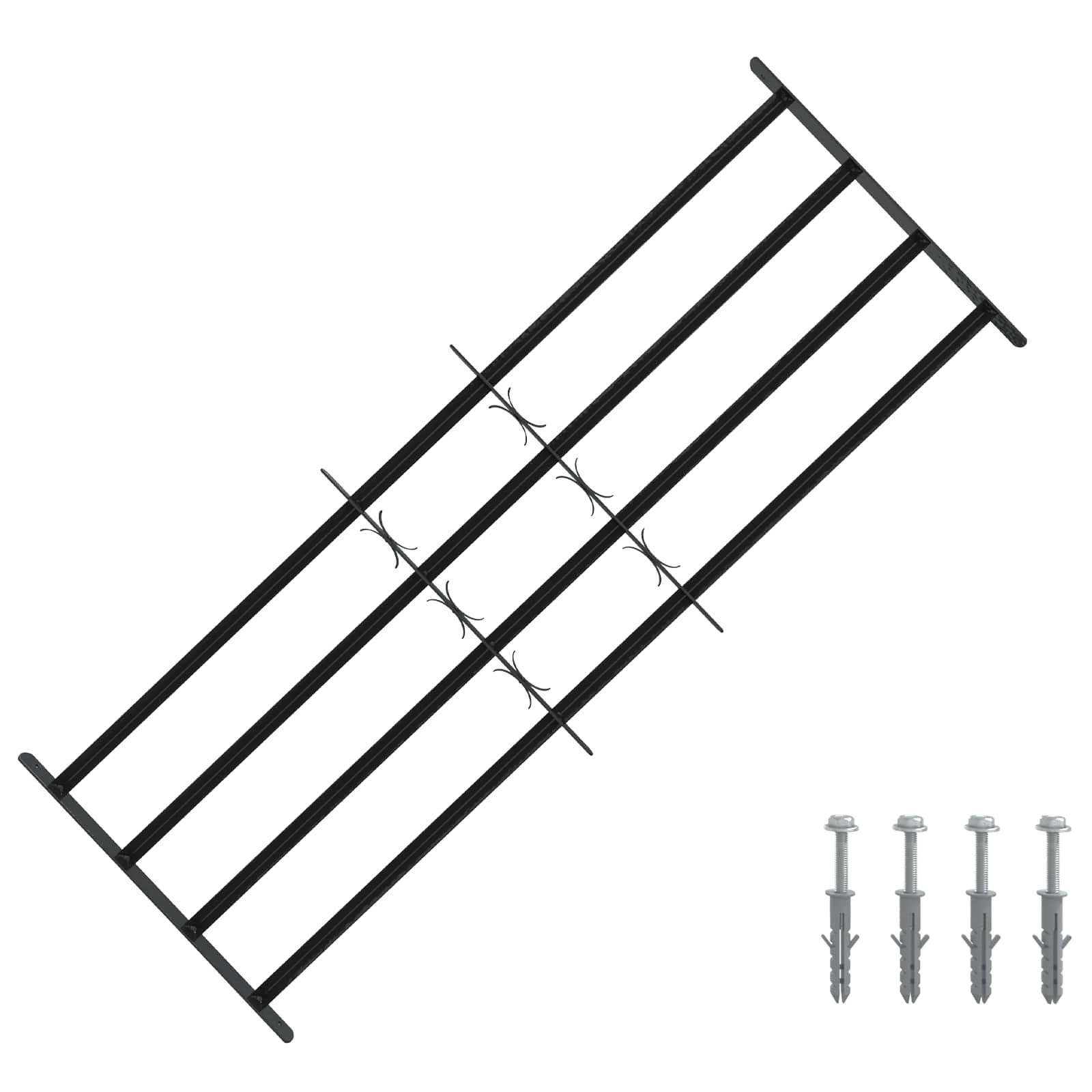 vidaXL Fenster Sicherheitsgitter für Fenster mit 4 Querstangen 3 pcs 93-174 cm, (3 St)