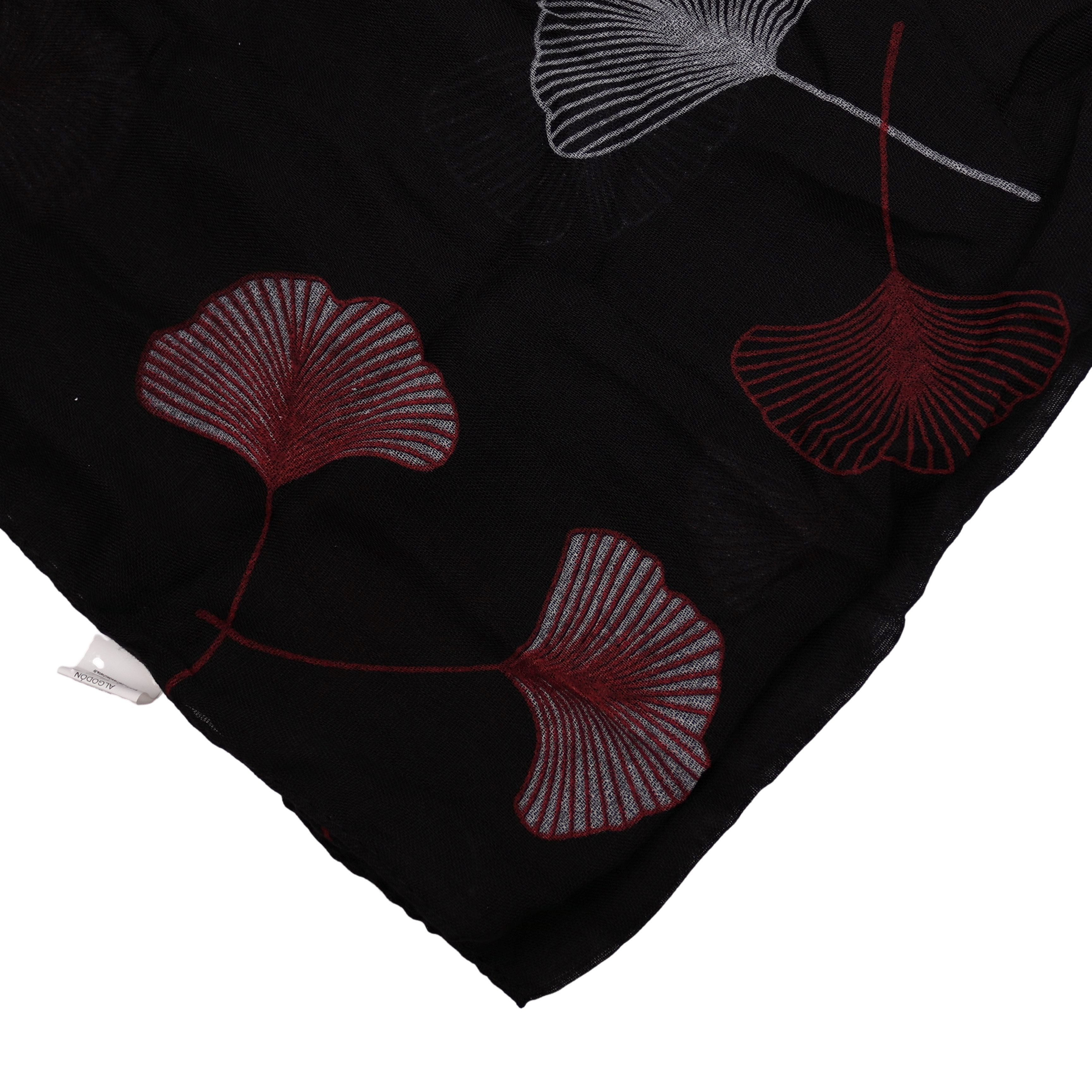 MIRROSI Loop Damen Schal mit Ginkgo-Muster Weich aus 100% Baumwolle Schlauchschal, (ca.160x45cm zweimal um den Hals wickelbar) – Bild 4 von 4