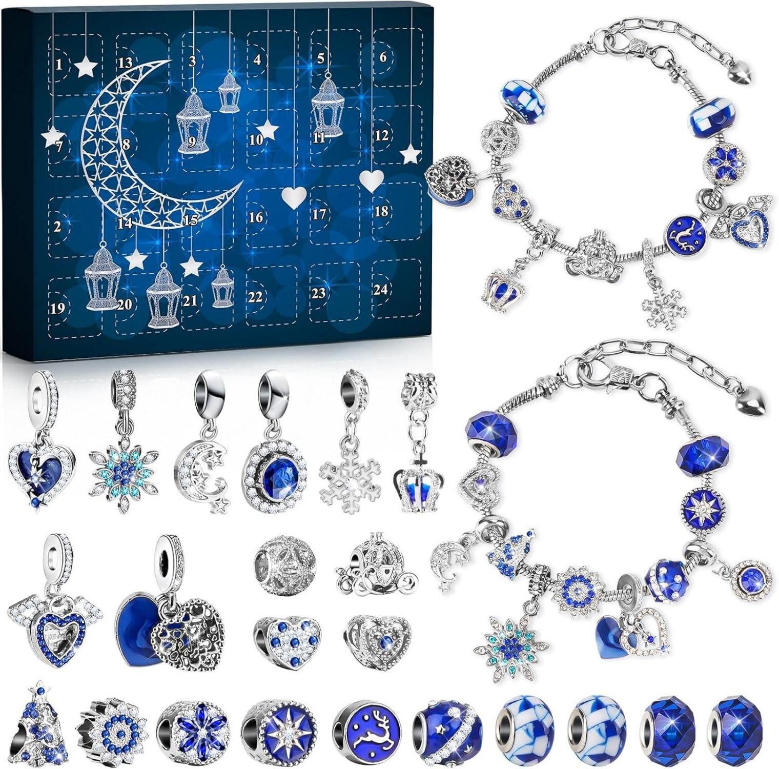 LuxusKollektion Адвент-календарь украшений Adventskalender Mädchen Schmuck 2024 Armband DIY Kinder Geschenke Kit