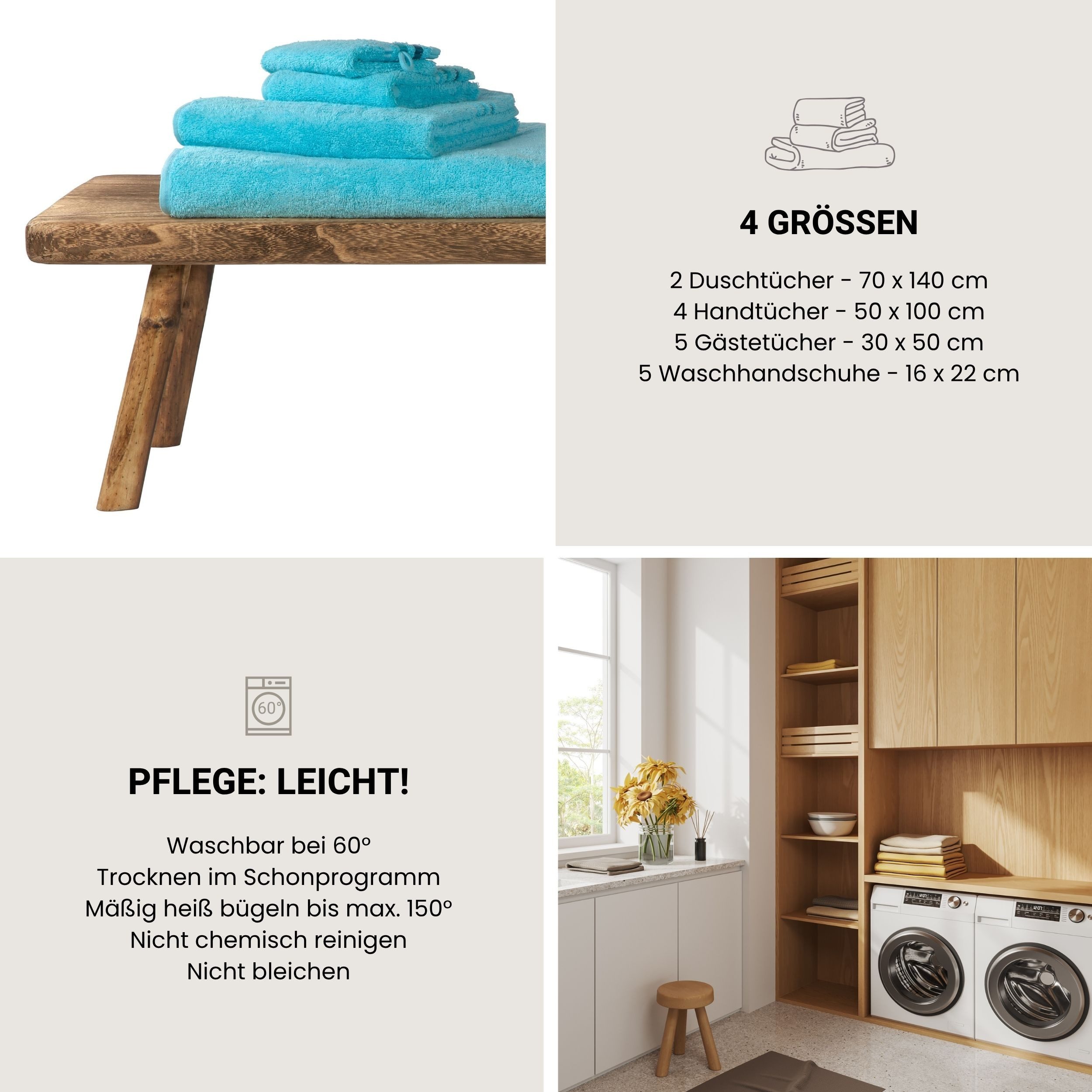 Schiesser Waschhandschuh Skyline Color aus 100 % Baumwolle mit eleganter Streifenbordüre, (5-St), OEKO-TEX® MADE IN GREEN – Bild 5 von 5